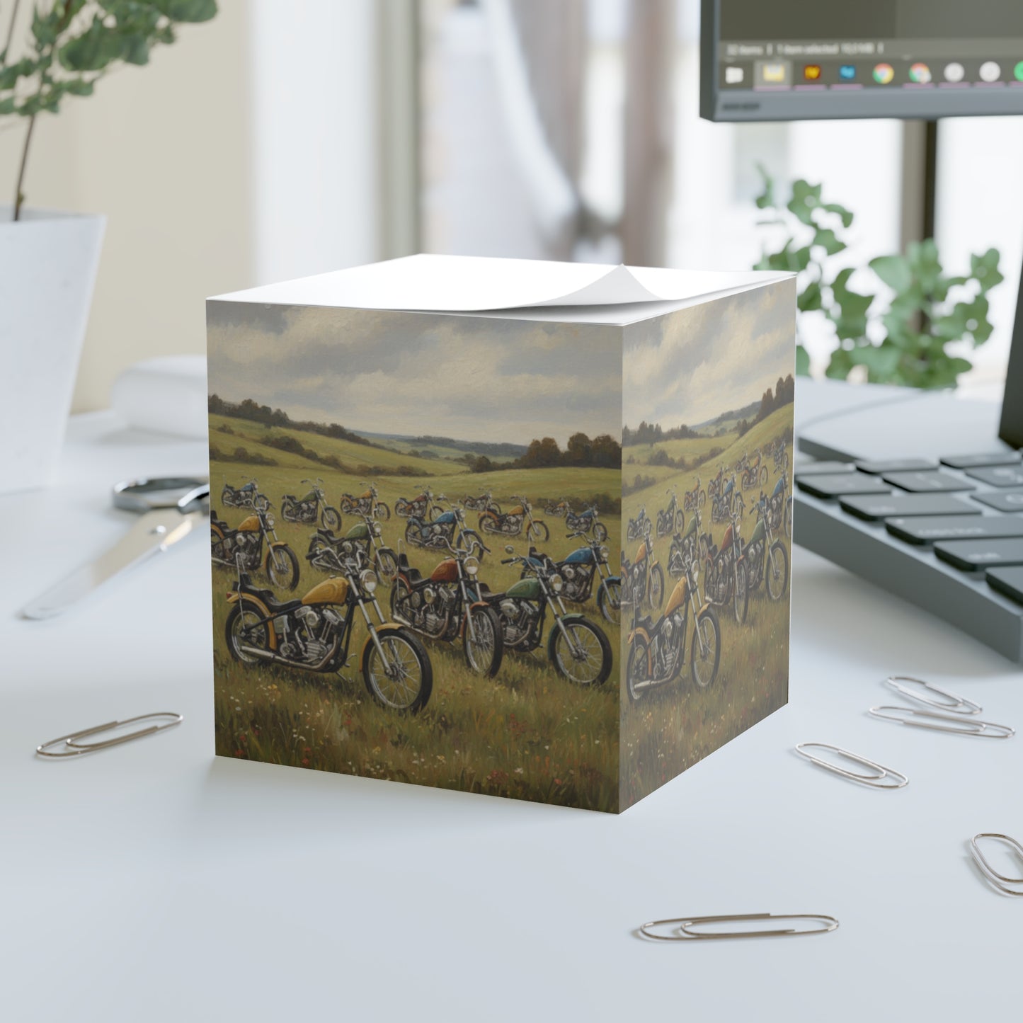 Wild Motorcycles Post It Note Cube