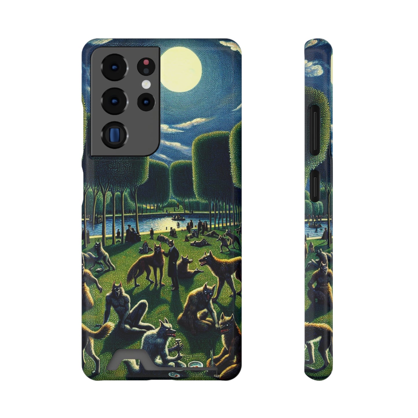 Werewolves at the Waterfront Phone Case with Card Holder - GALAXY
