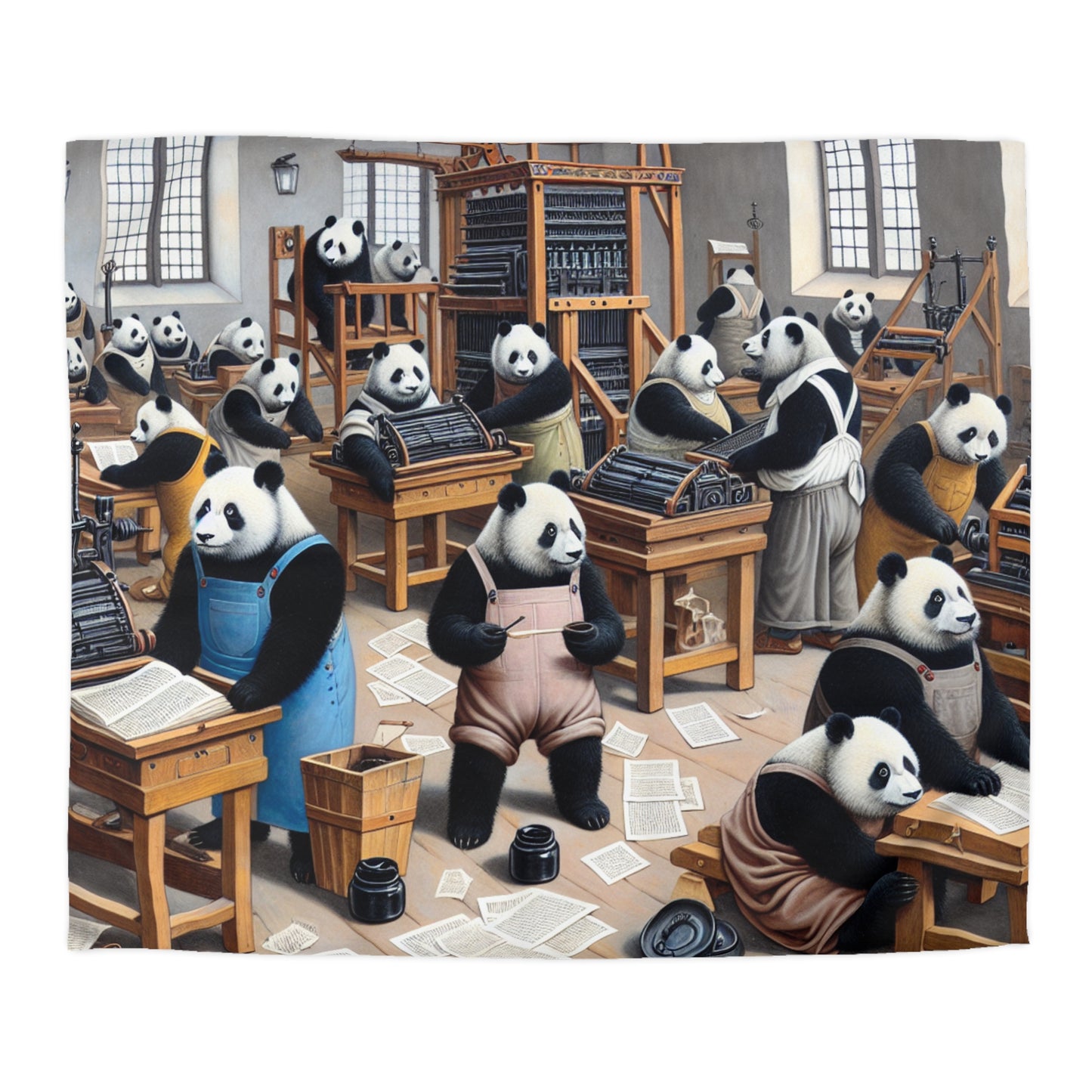 Printing Pandamonium Microfiber Duvet Cover