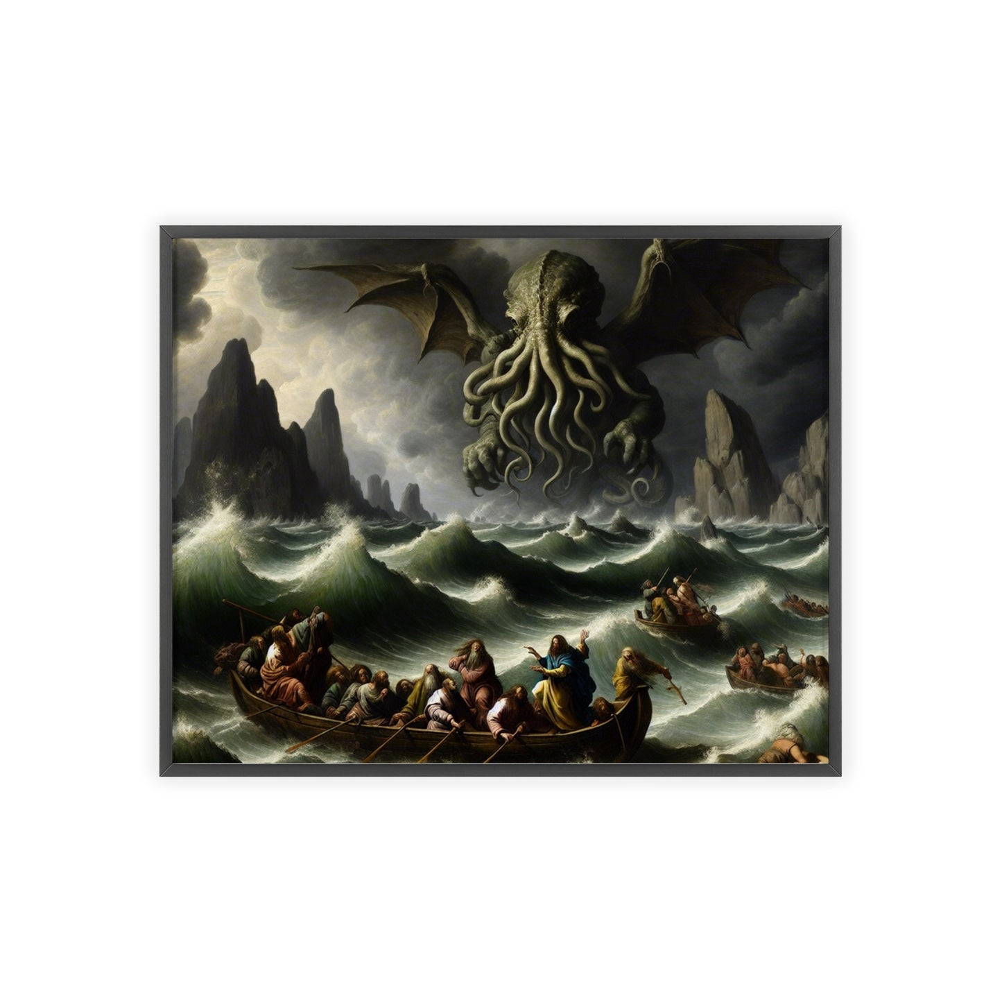 Framed Cthulhu in the Storm Poster