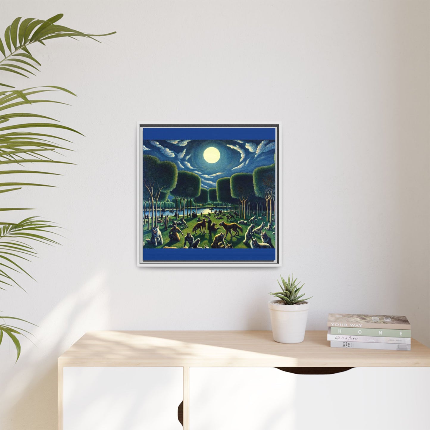 Werewolves at the Waterfront Canvas, Framed (Multi-color)