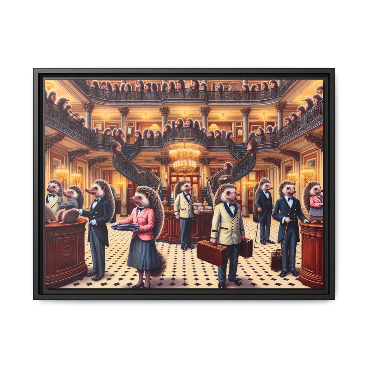Hedgehog Hotel Canvas, Framed (Multi-color)