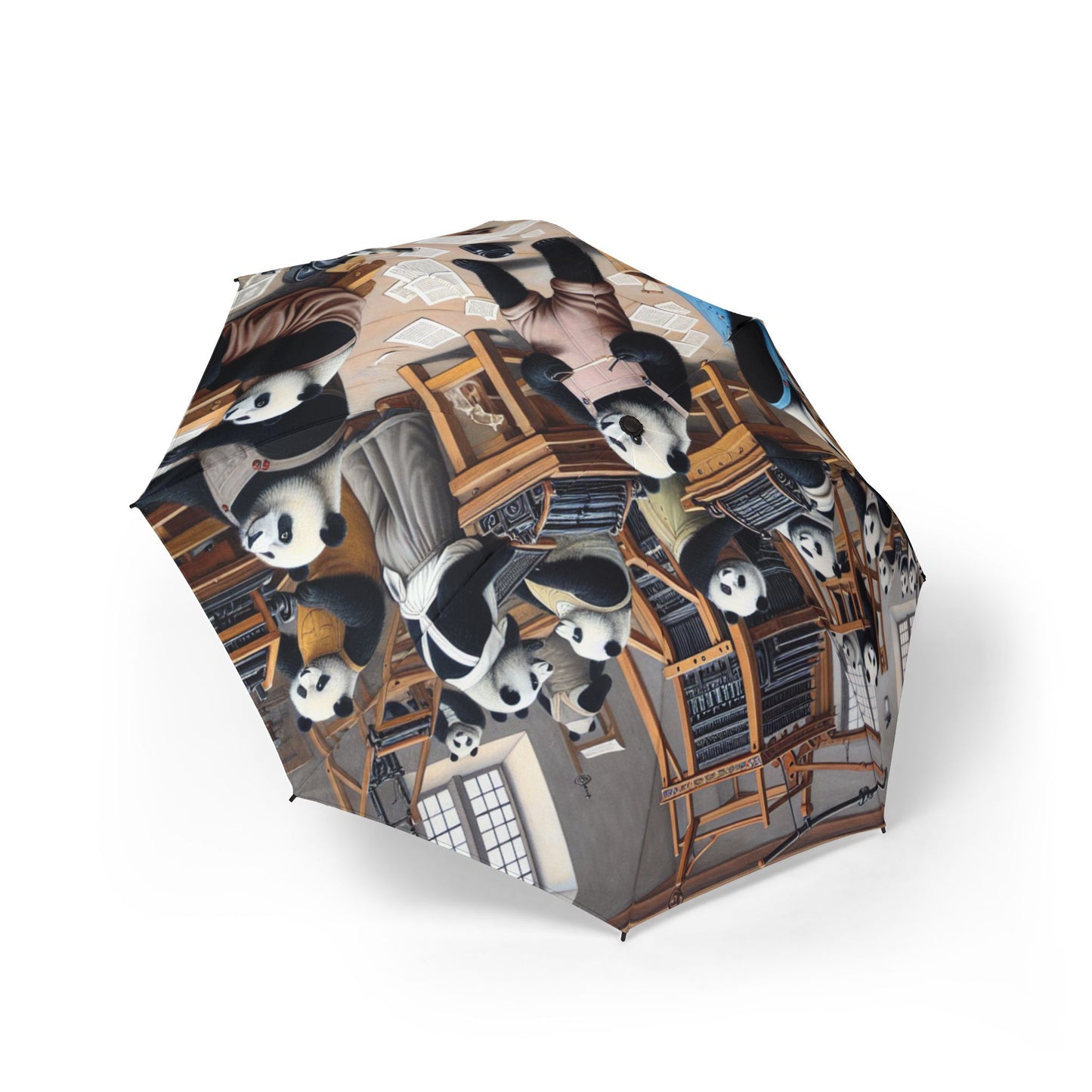 Printing Pandamonium Semi-Automatic Foldable Umbrella