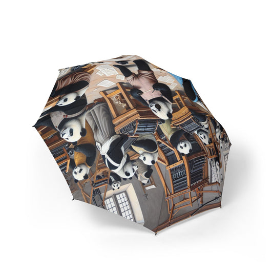 Printing Pandamonium Semi-Automatic Foldable Umbrella