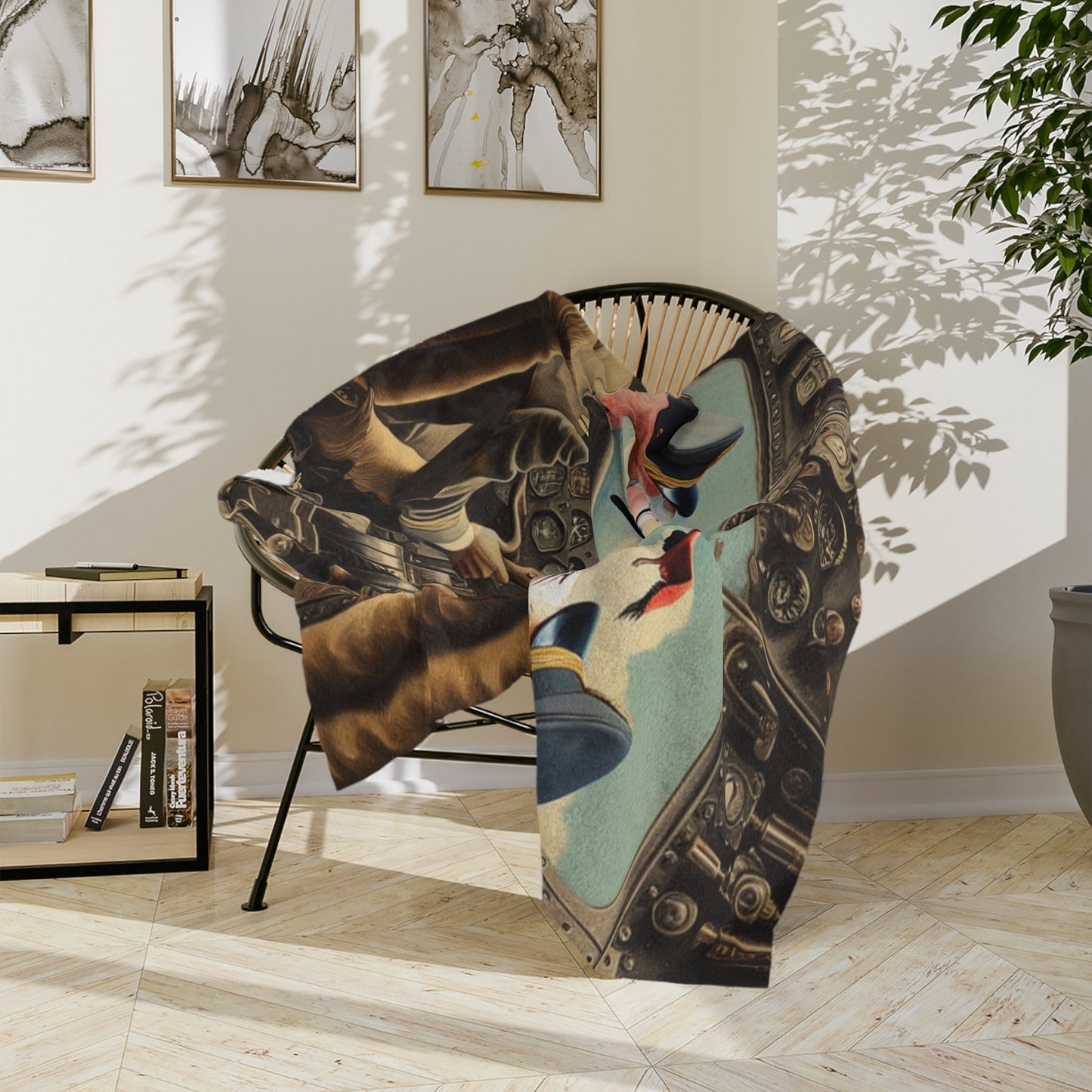 Flamingo Flight Deck Velveteen Microfiber Blanket