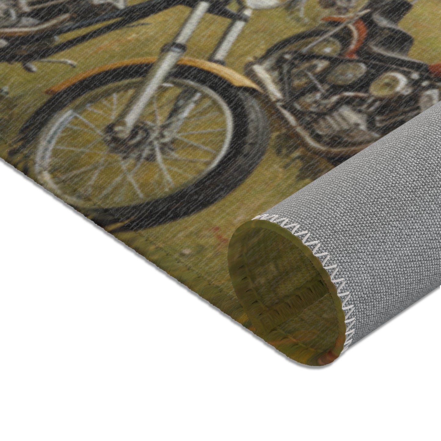 Wild Motorcycles Area Rug - HORIZONTAL