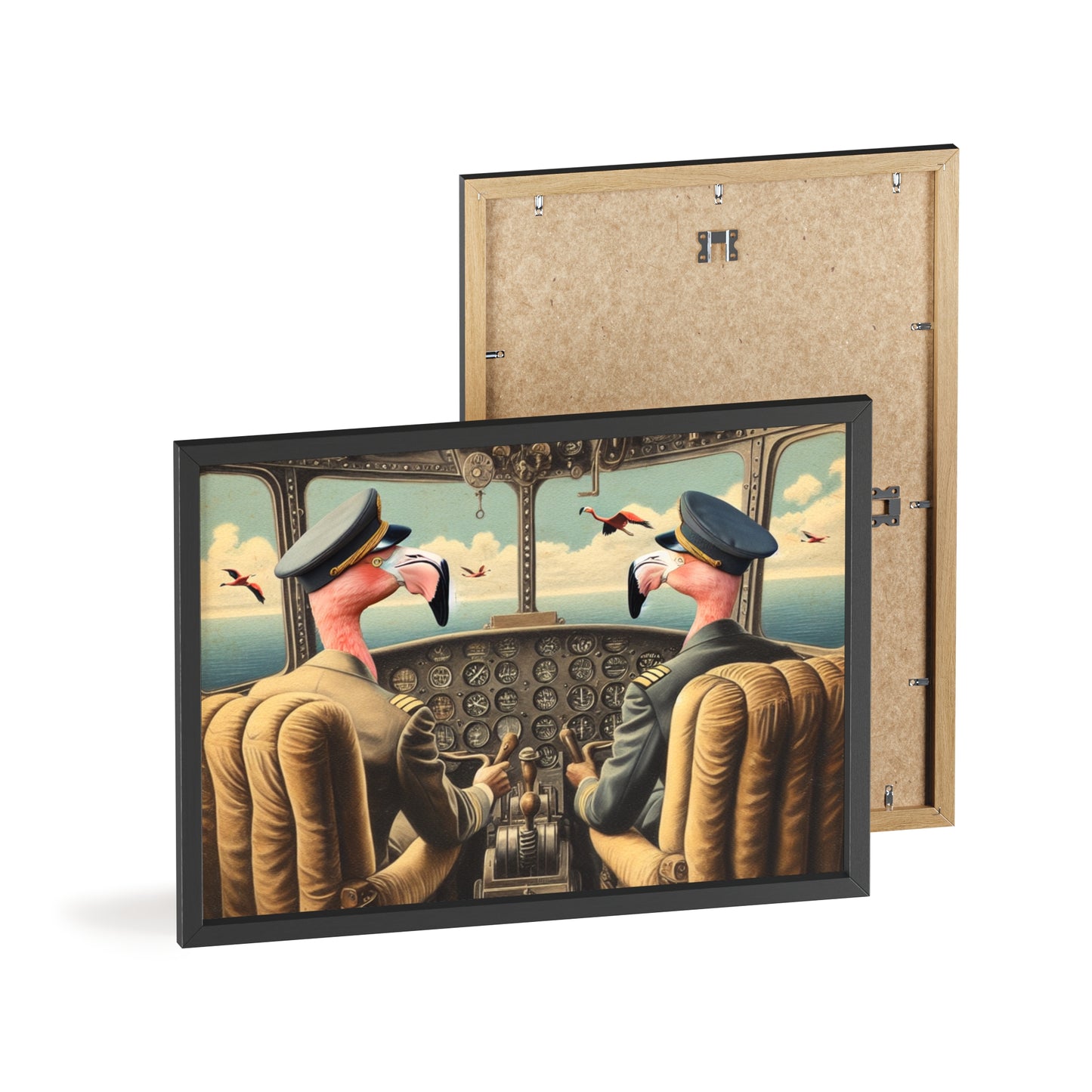 Framed Flamingo Flight Deck Poster