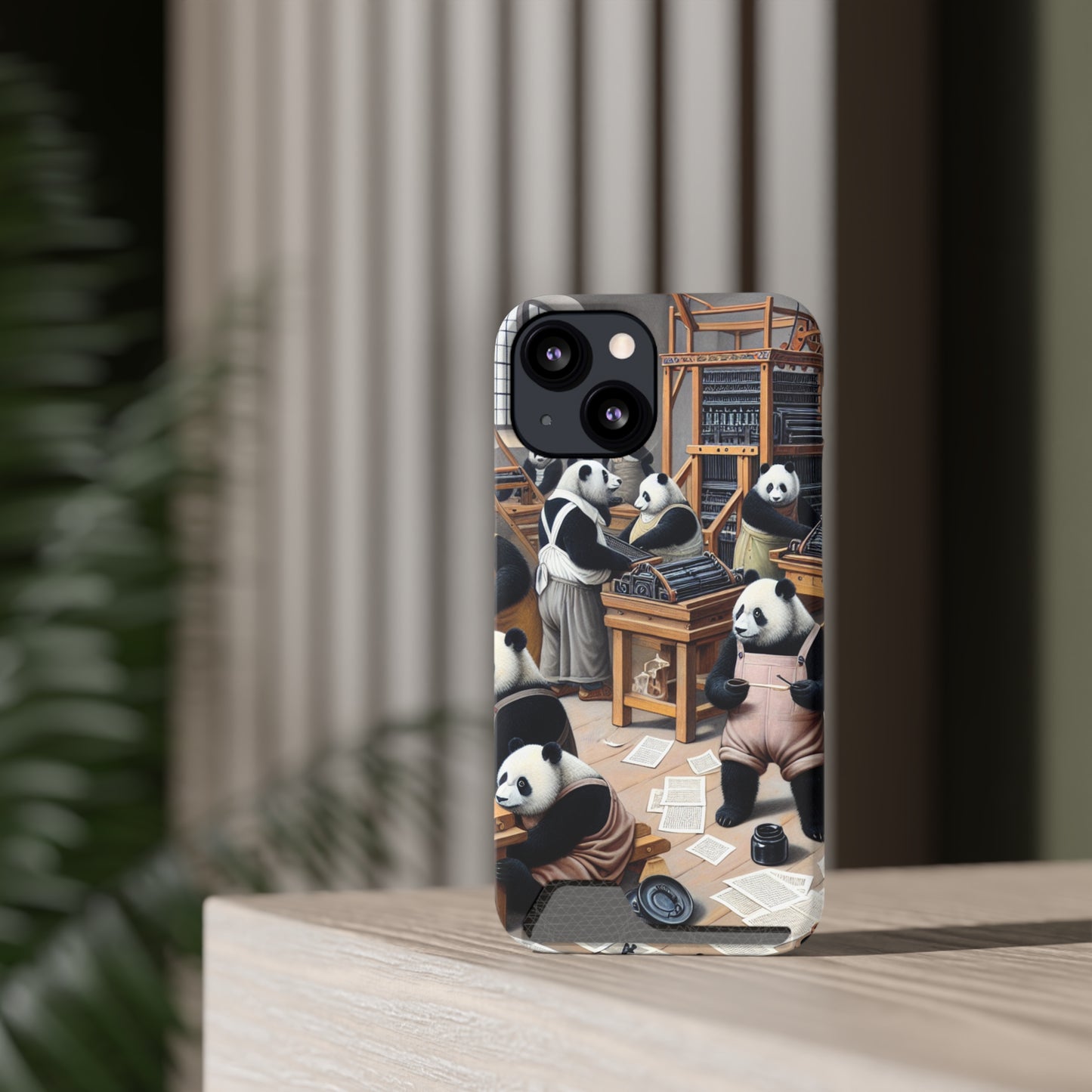 Printing Pandamonium Phone Case with Card Holder - IPHONE