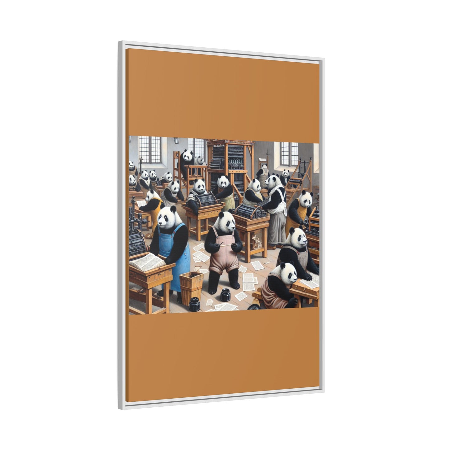 Printing Pandamonium Canvas, Framed (Multi-color)