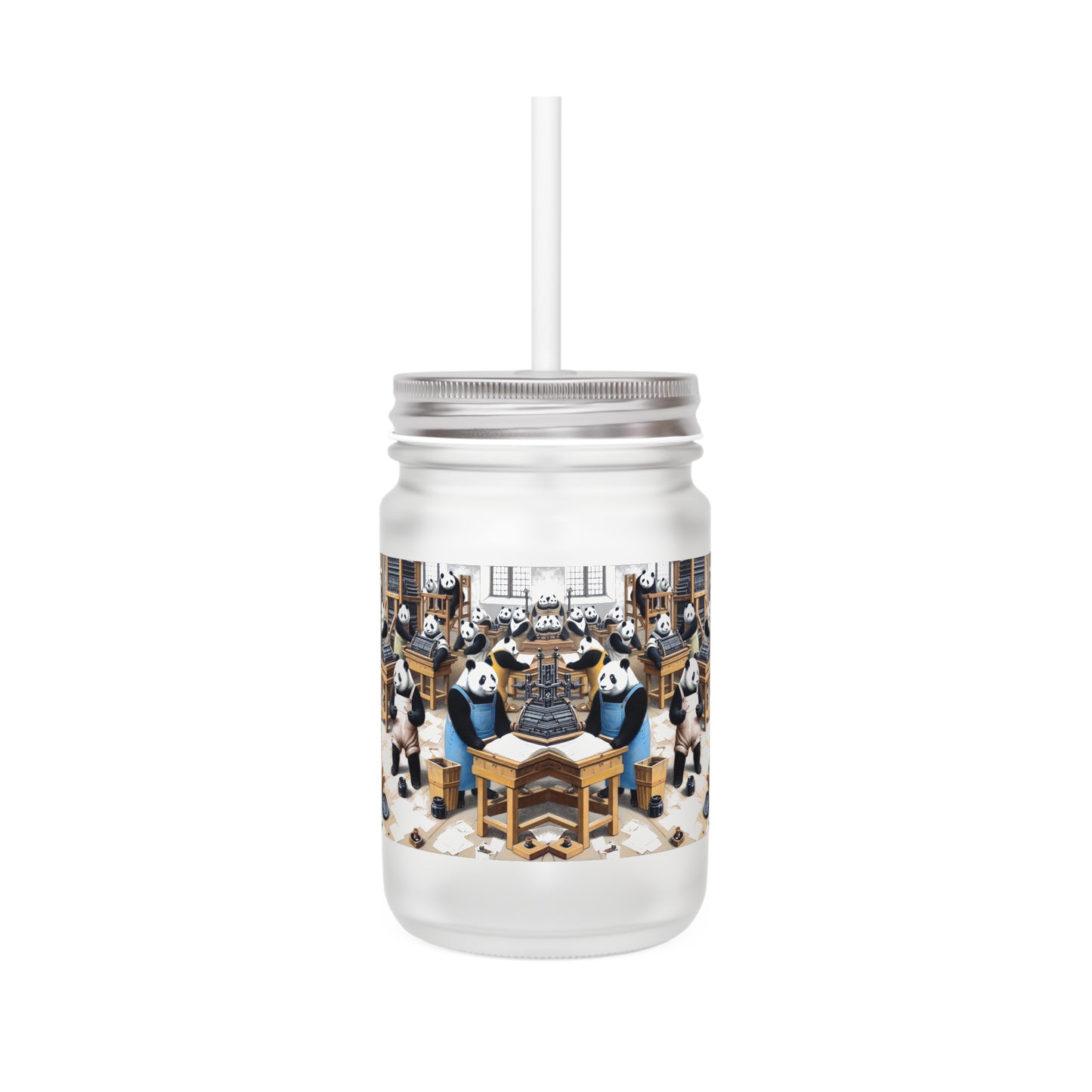 Printing Pandamonium Mason Jar Tumbler