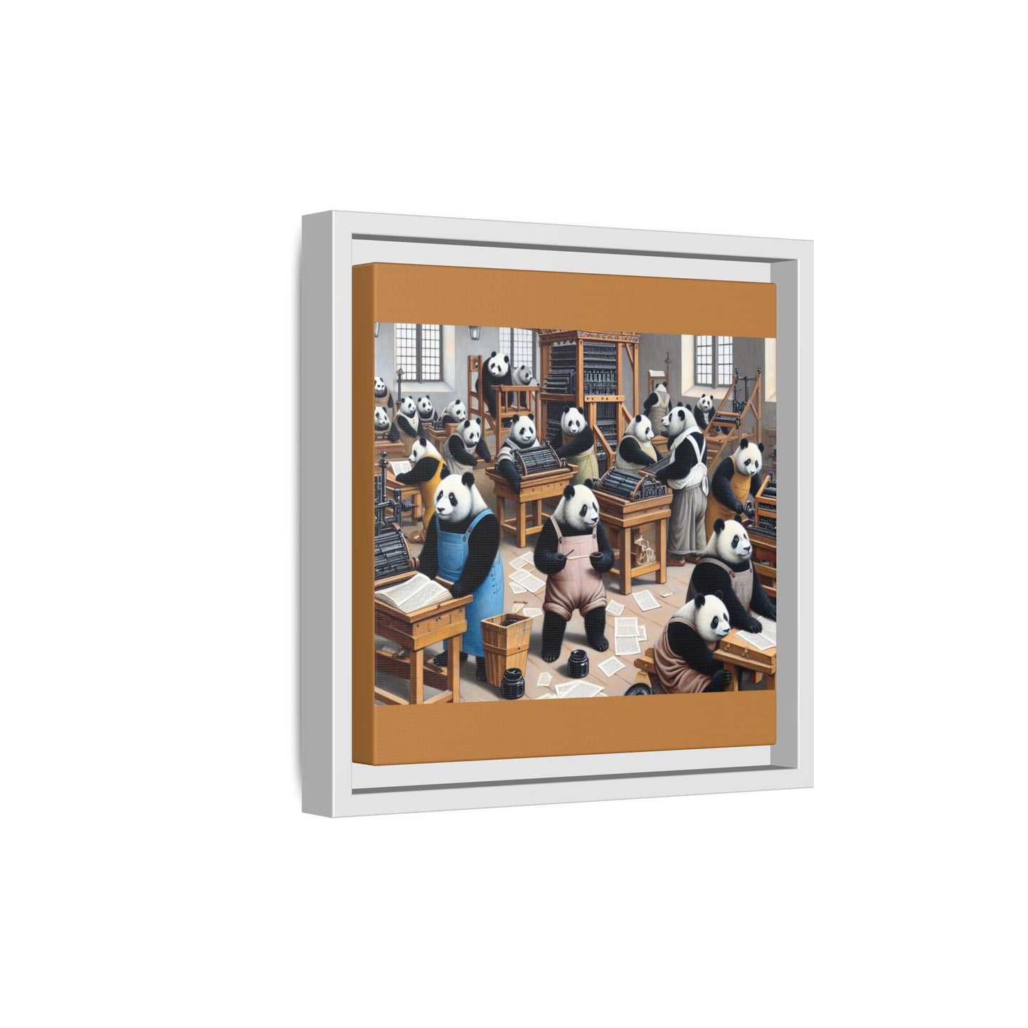 Printing Pandamonium Canvas, Framed (Multi-color)