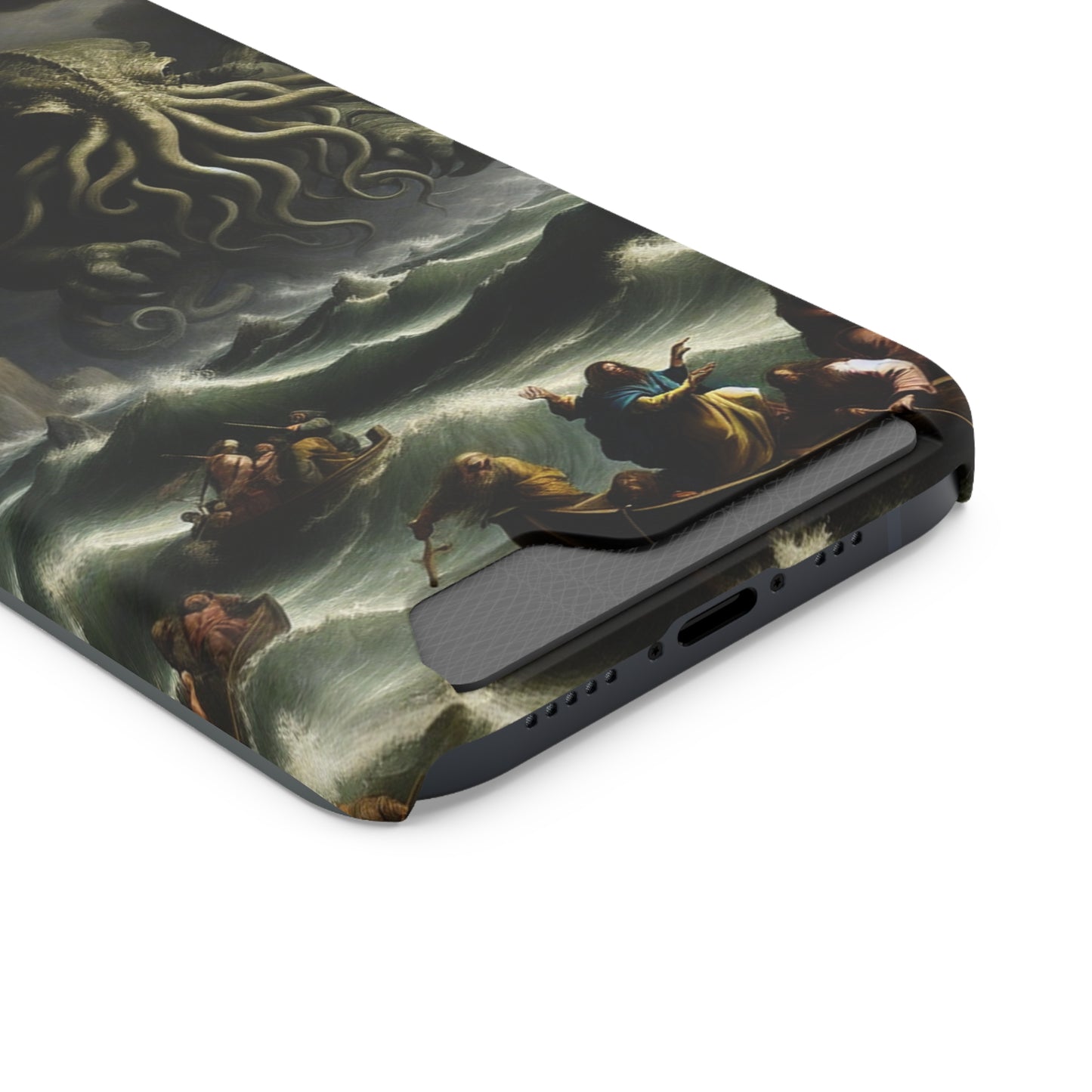Cthulhu in the Storm Phone Case with Card Holder - IPHONE