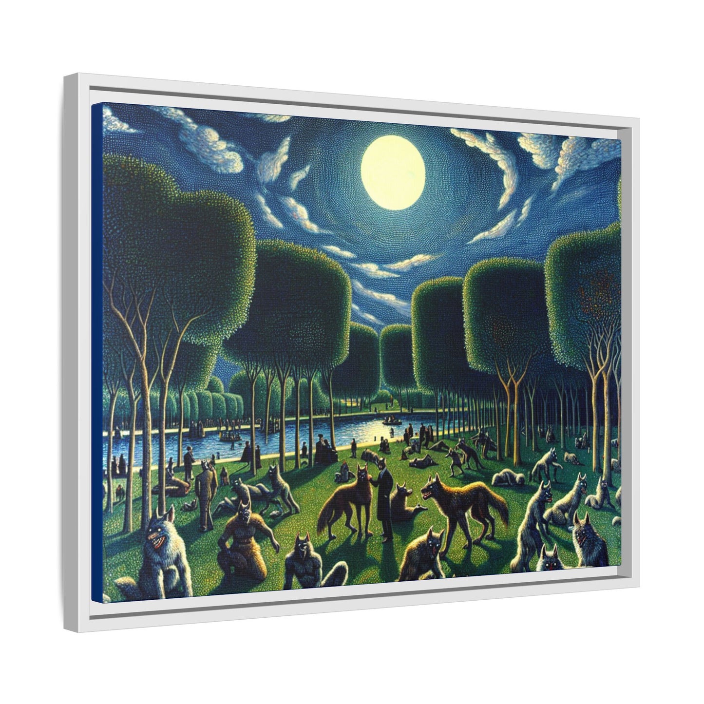 Werewolves at the Waterfront Canvas, Framed (Multi-color)