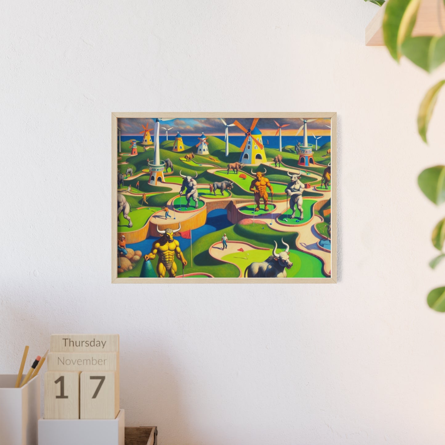 Framed Mini-taur Golf Poster