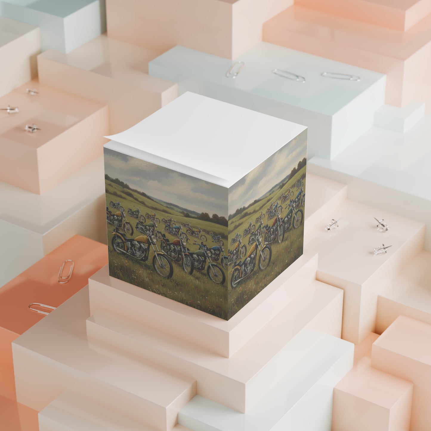 Wild Motorcycles Post It Note Cube