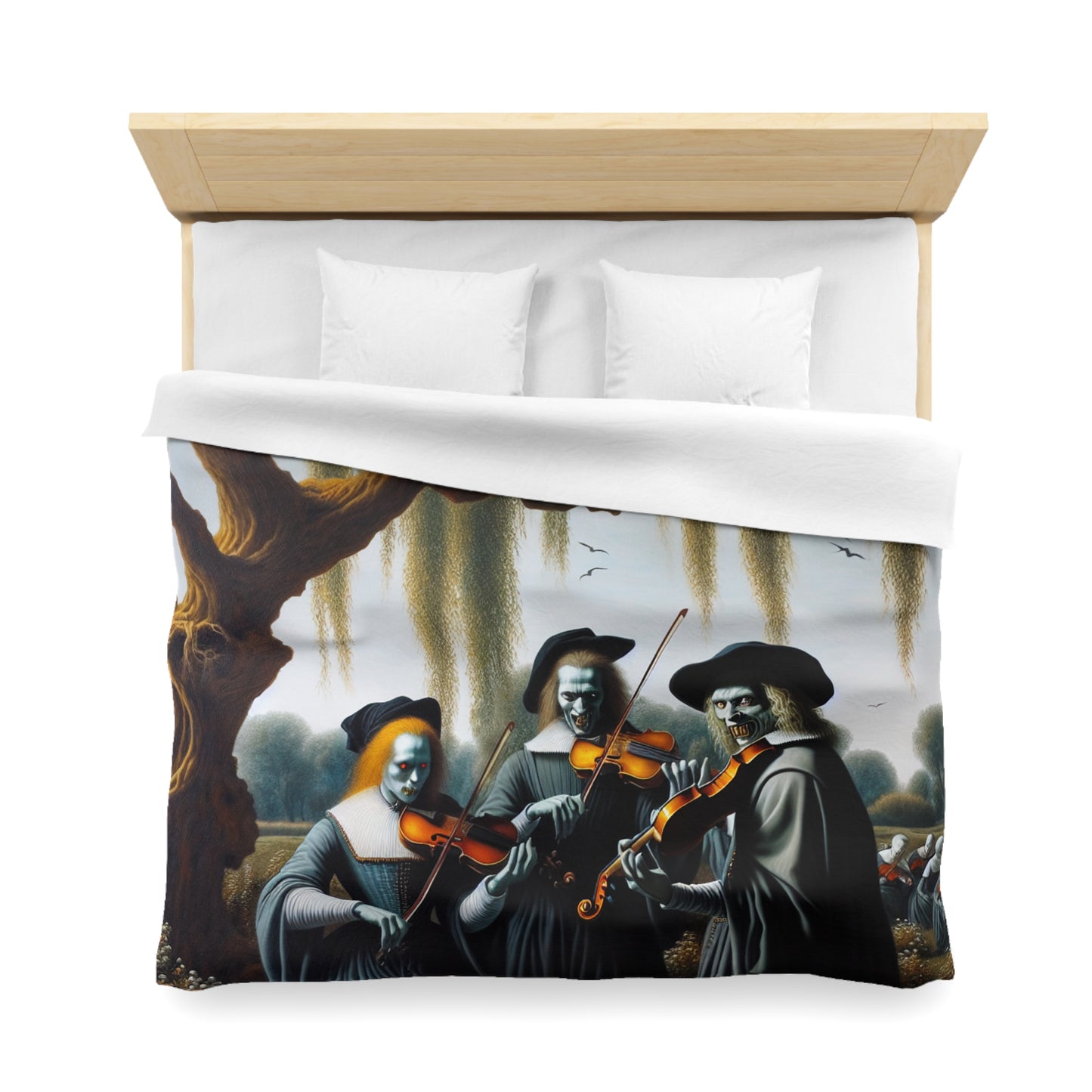 Vermeer's Vampire Violinists Microfiber Duvet Cover
