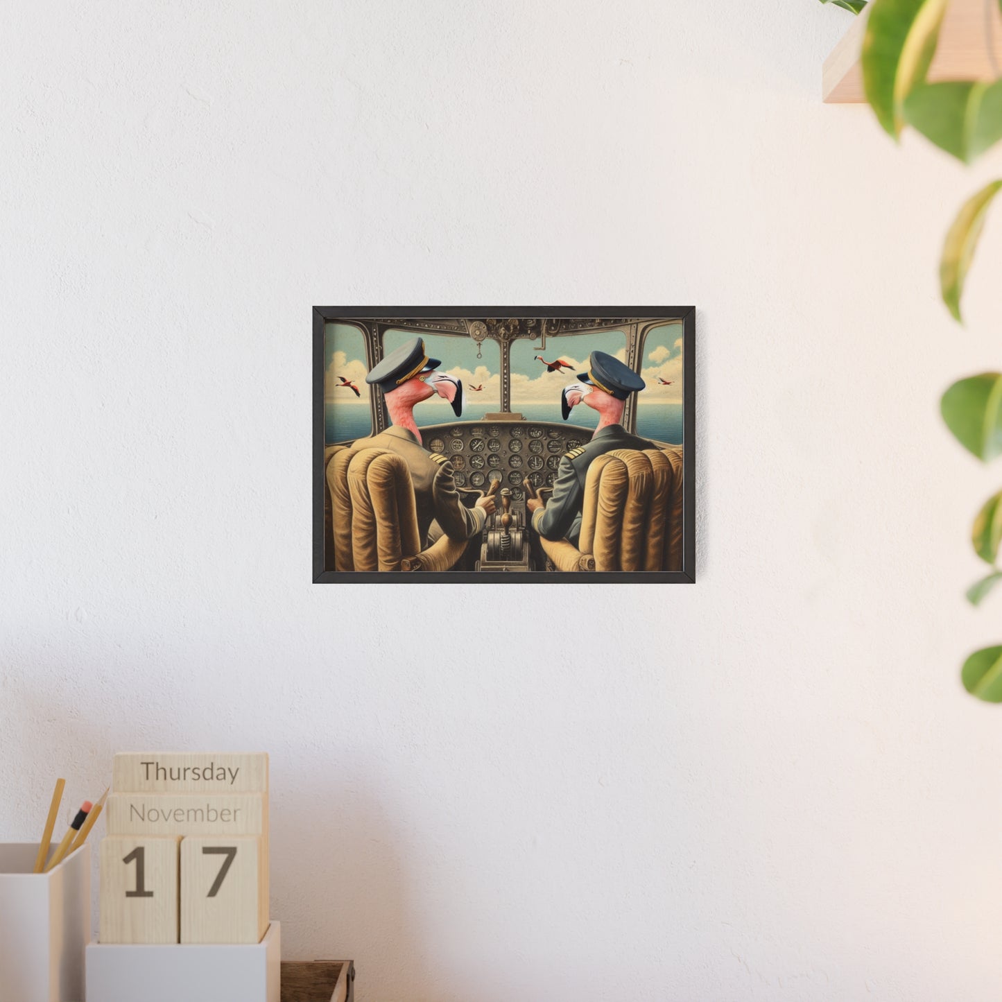 Framed Flamingo Flight Deck Poster
