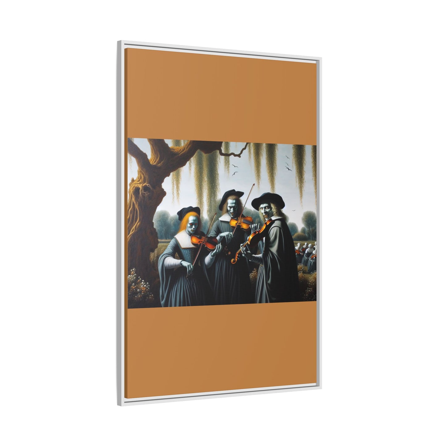 Vermeer's Vampire Violinists Canvas, Framed (Multi-color)