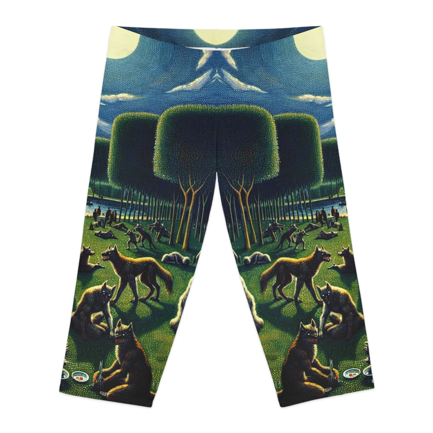 Werewolves at the Waterfront Capri Leggings