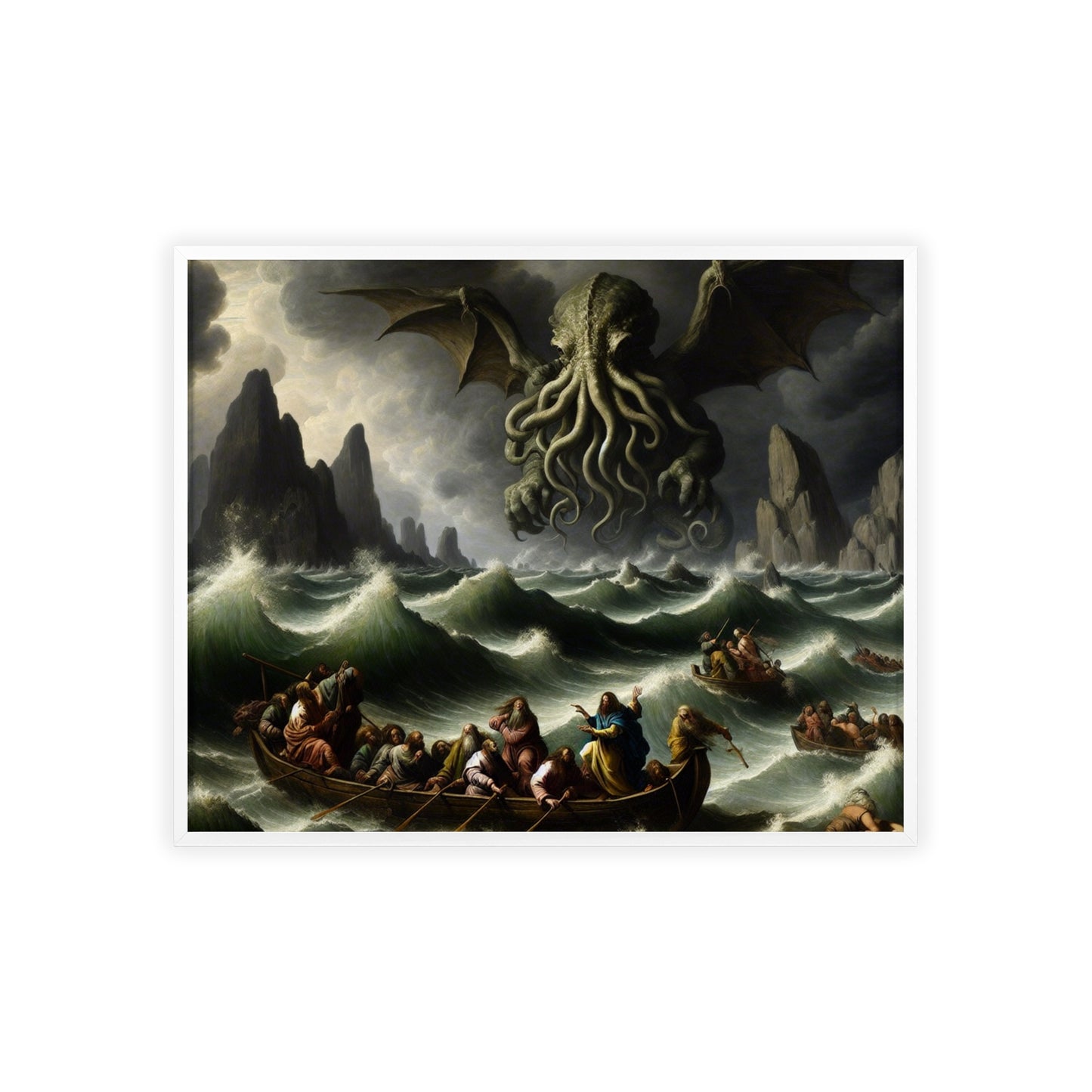 Framed Cthulhu in the Storm Poster