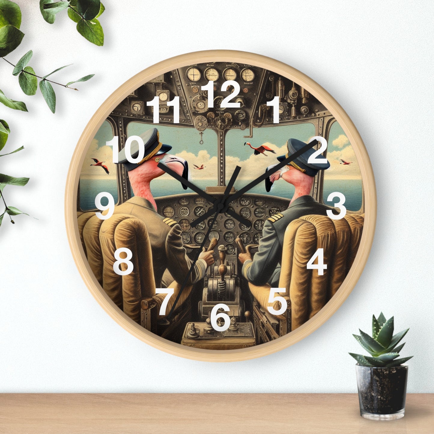 Flamingo Flight Deck Wall Clock