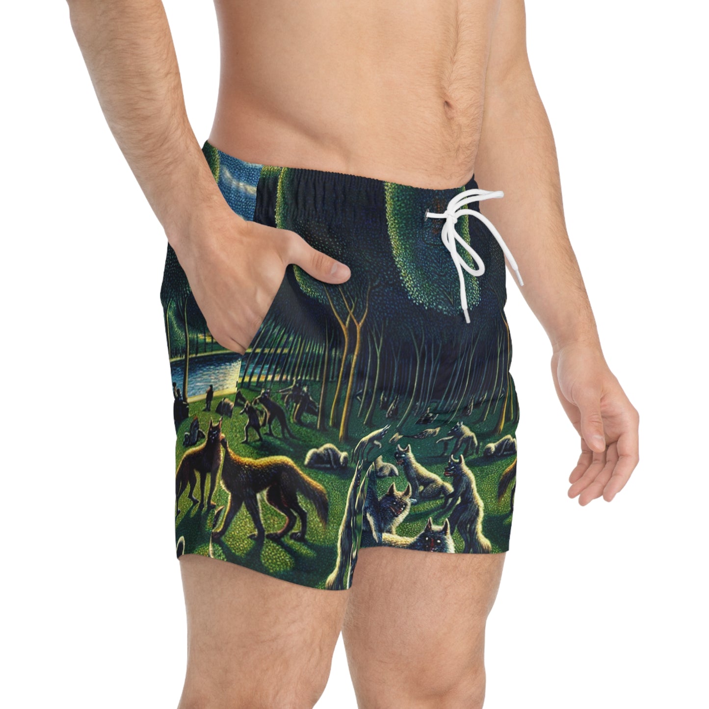 Werewolves at the Waterfront Swim Trunks