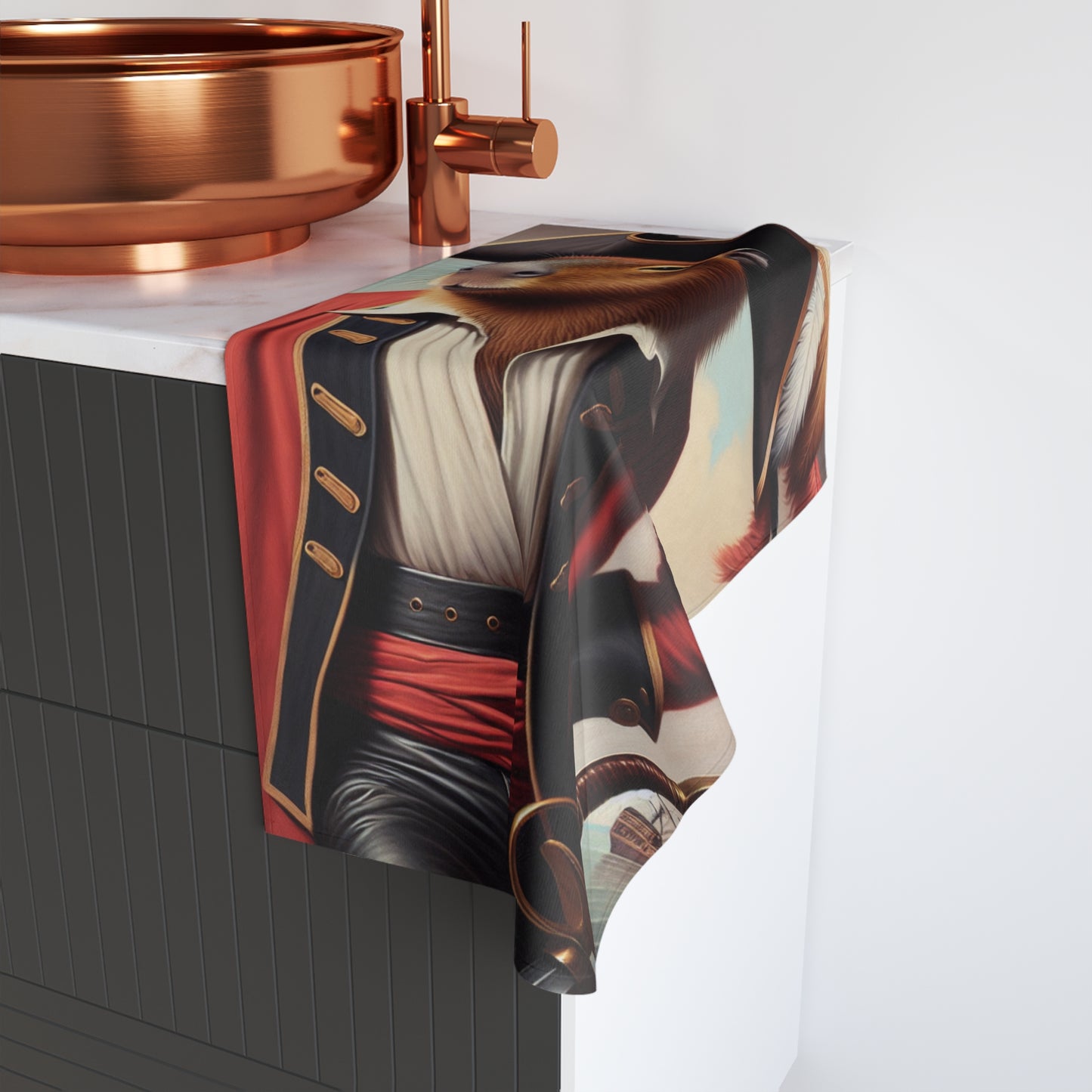 Captain Capybara Hand Towel