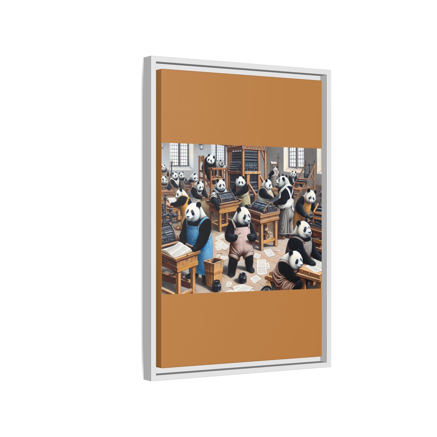 Printing Pandamonium Canvas, Framed (Multi-color)