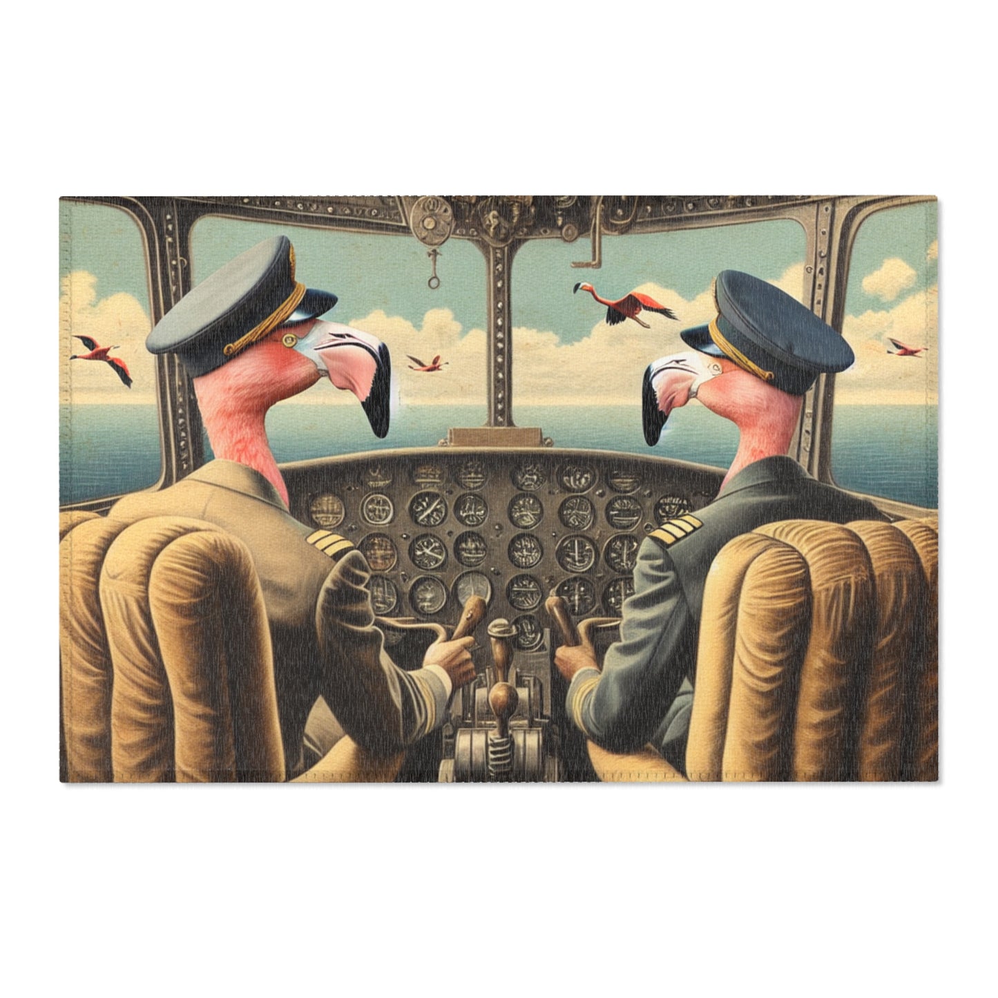 Flamingo Flight Deck Area Rug - HORIZONTAL