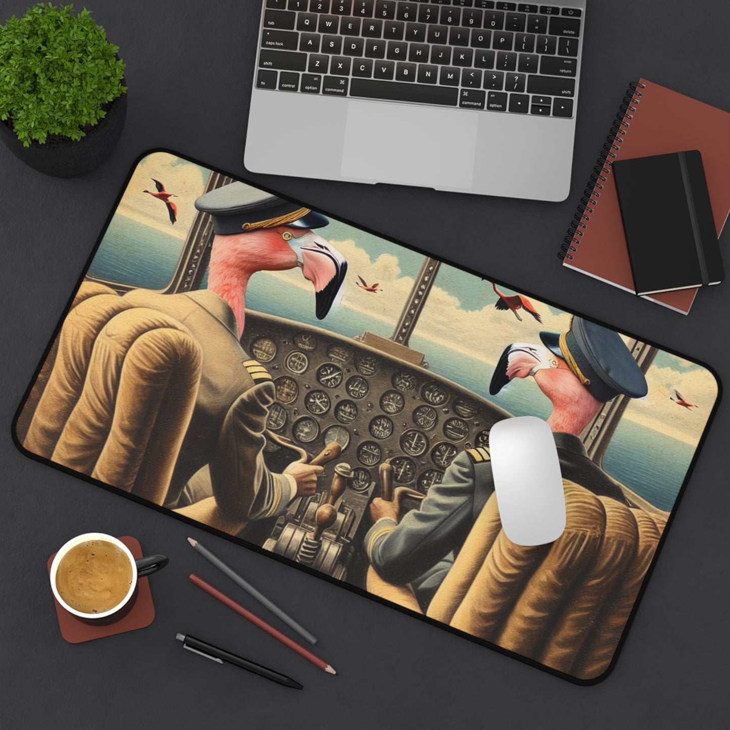 Flamingo Flight Deck Desk Mat