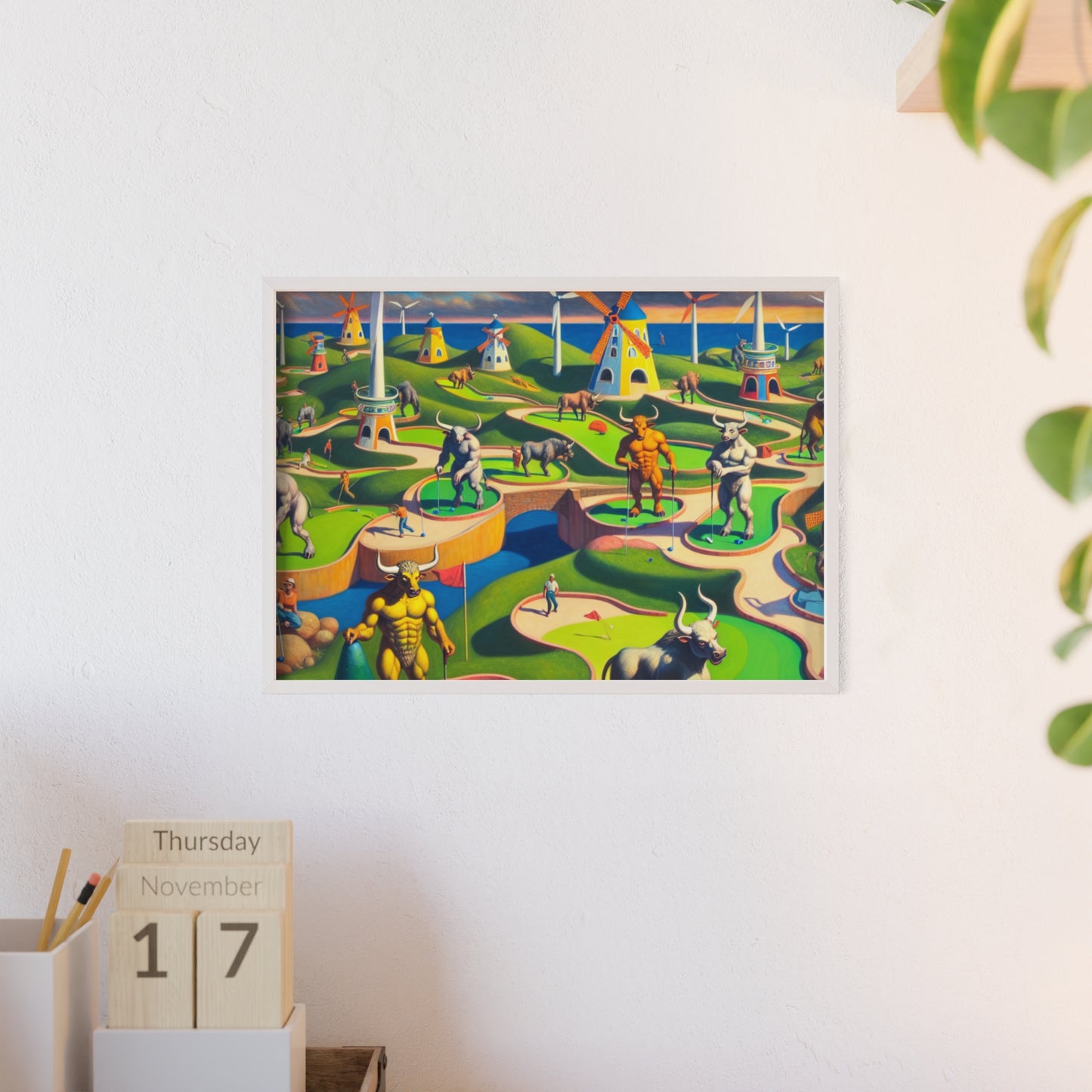 Framed Mini-taur Golf Poster