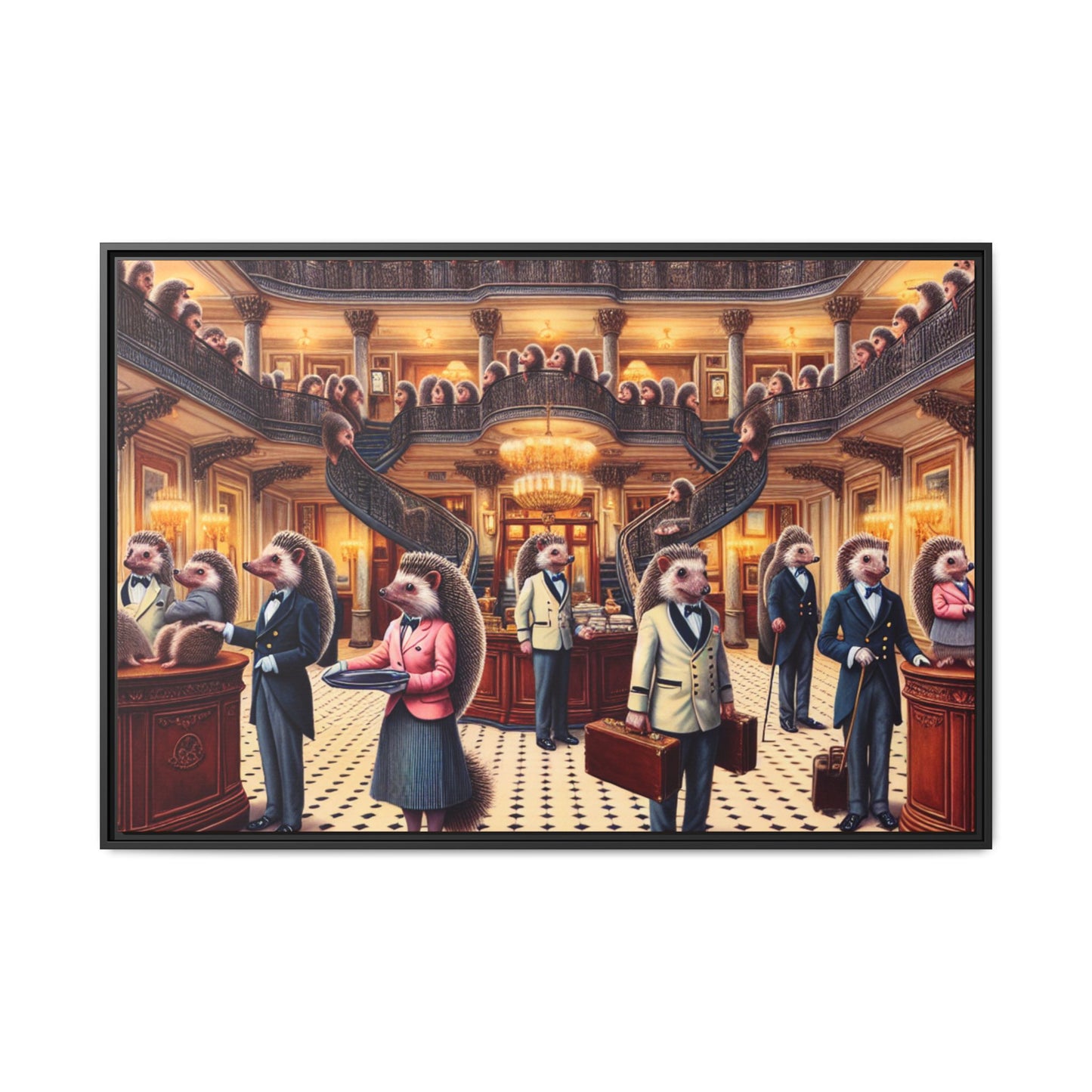 Hedgehog Hotel Canvas, Framed (Multi-color)