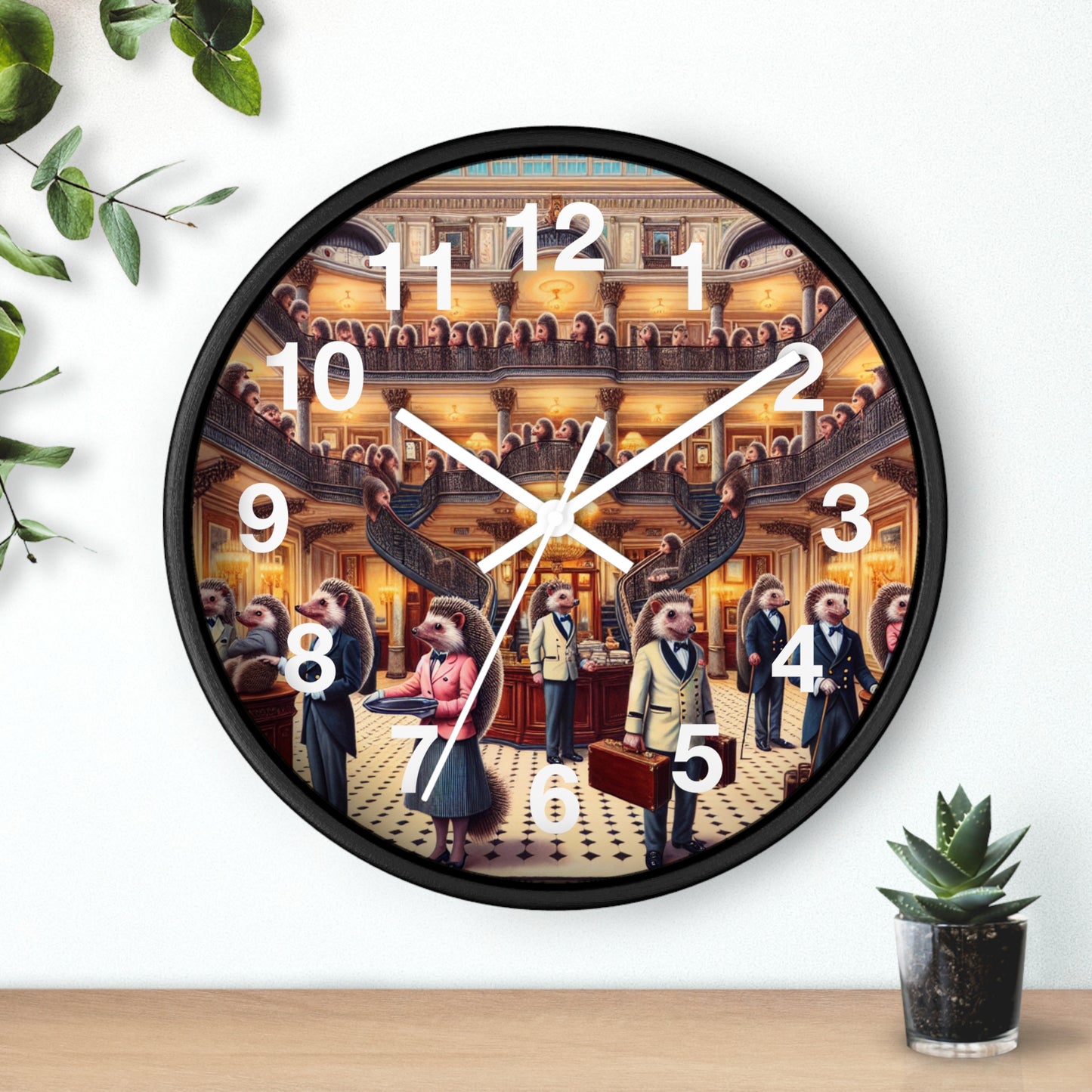 Hedgehog Hotel Wall Clock