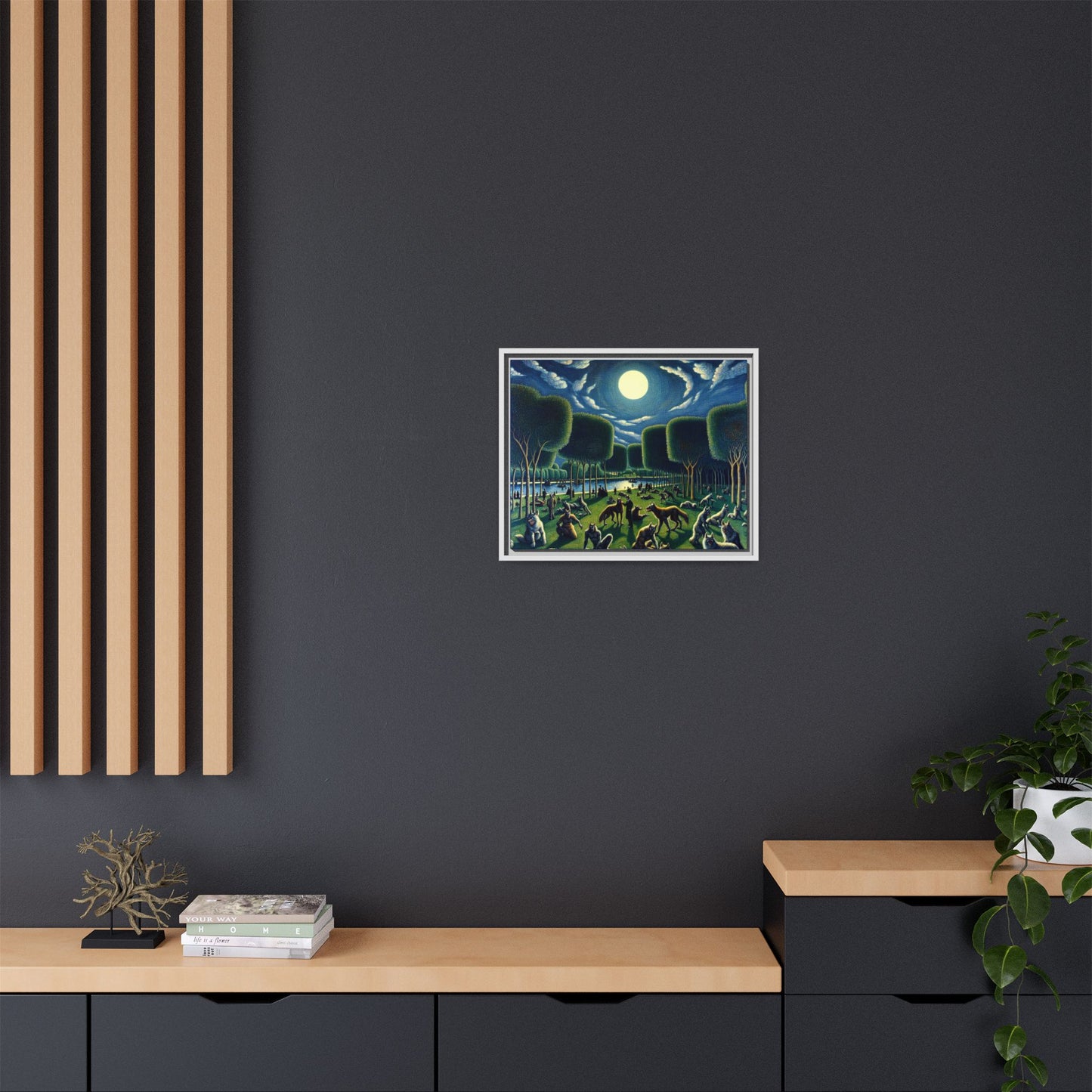 Werewolves at the Waterfront Canvas, Framed (Multi-color)