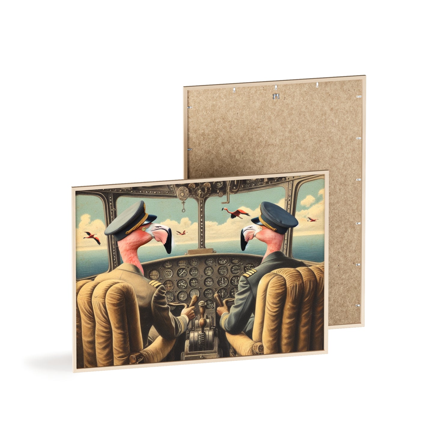 Framed Flamingo Flight Deck Poster