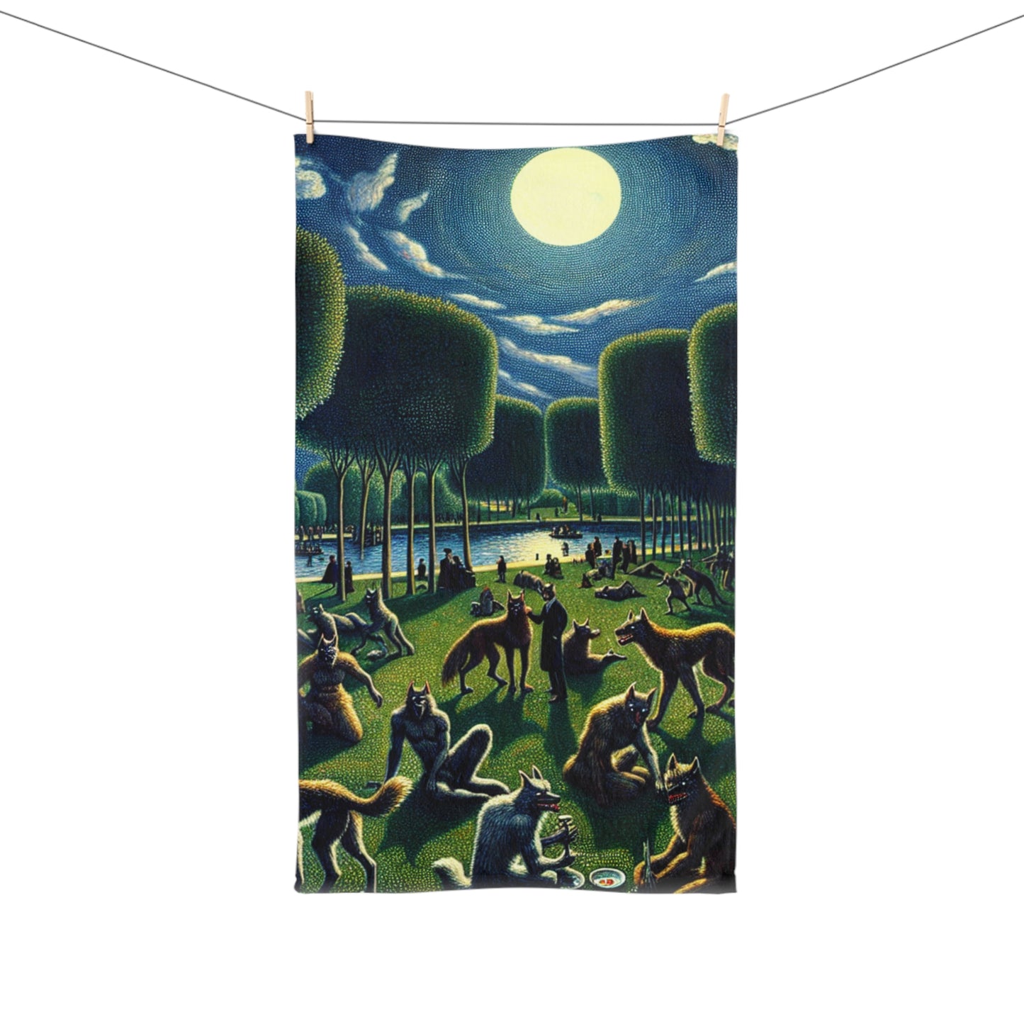 Werewolves at the Waterfront Hand Towel