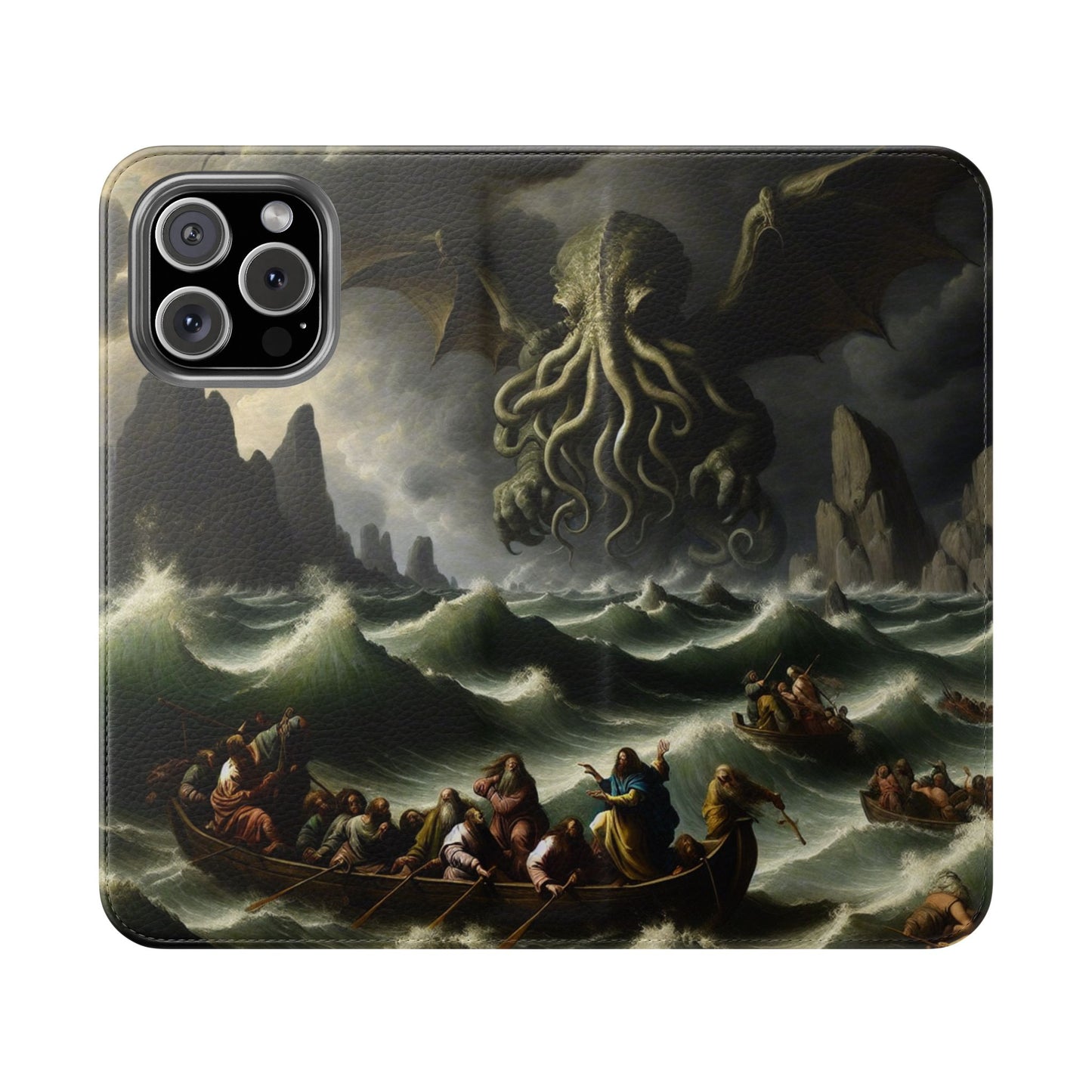 Cthulhu in the Storm Flip Cases for iPhones