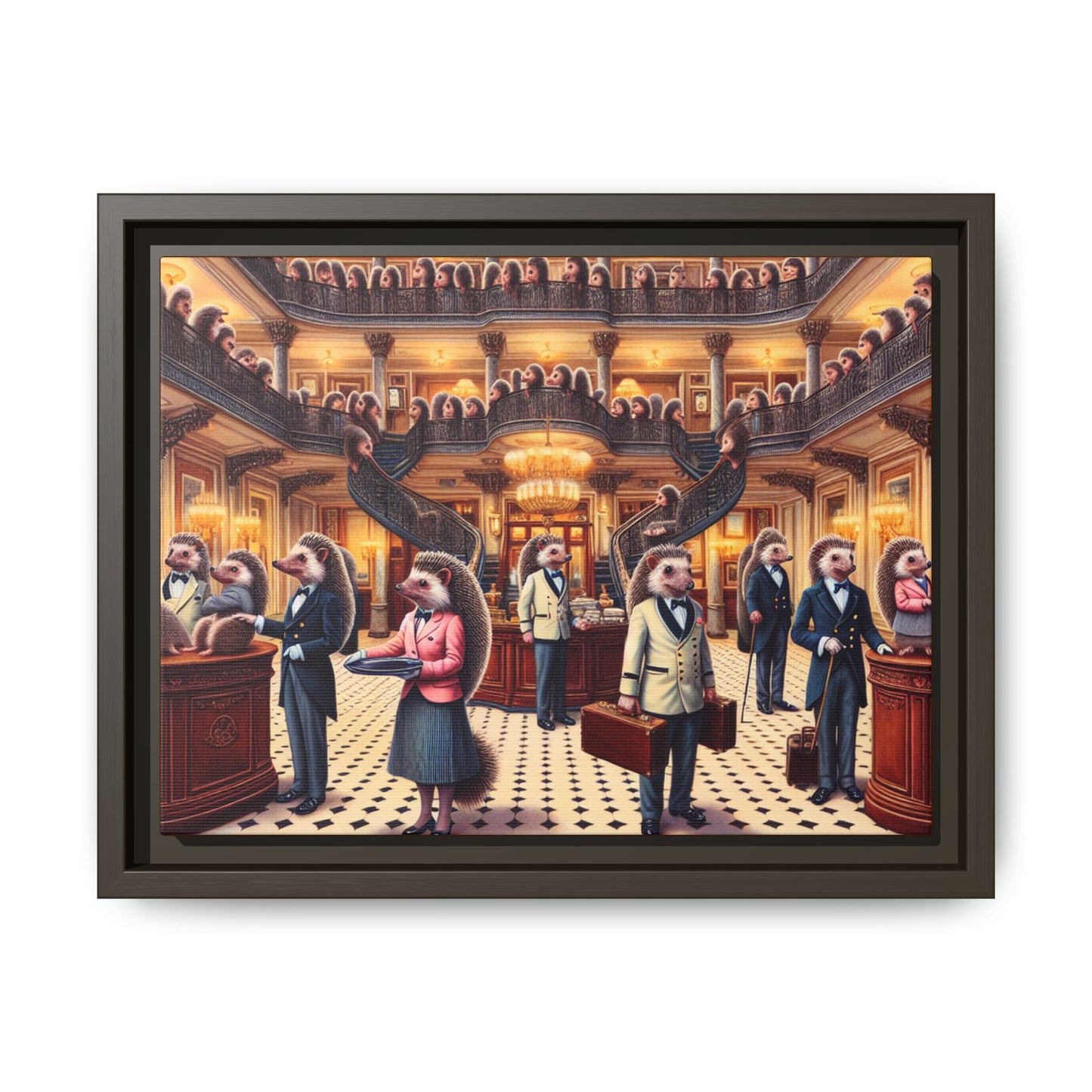 Hedgehog Hotel Canvas, Framed (Multi-color)