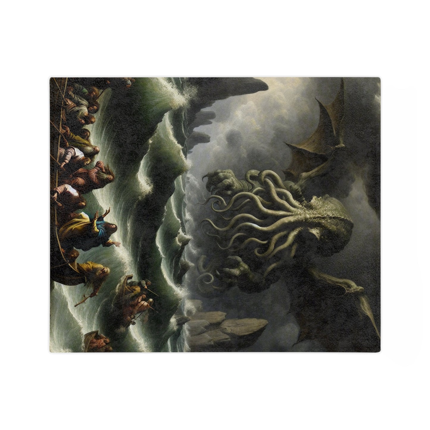 Cthulhu in the Storm Velveteen Microfiber Blanket