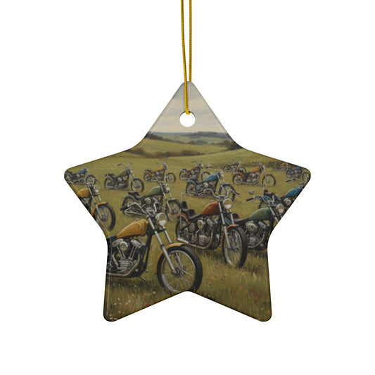 Wild Motorcycles Ceramic Ornament, 4 Shapes