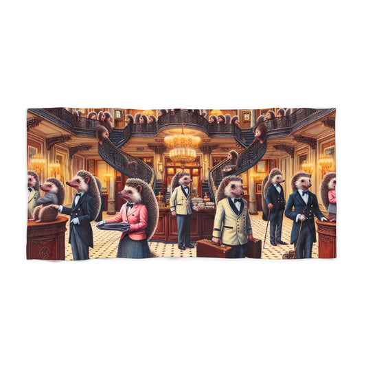 Hedgehog Hotel Beach Towel