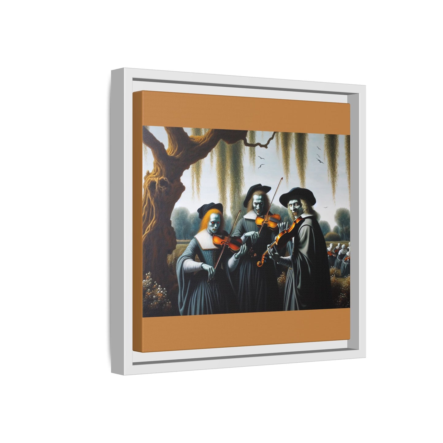 Vermeer's Vampire Violinists Canvas, Framed (Multi-color)
