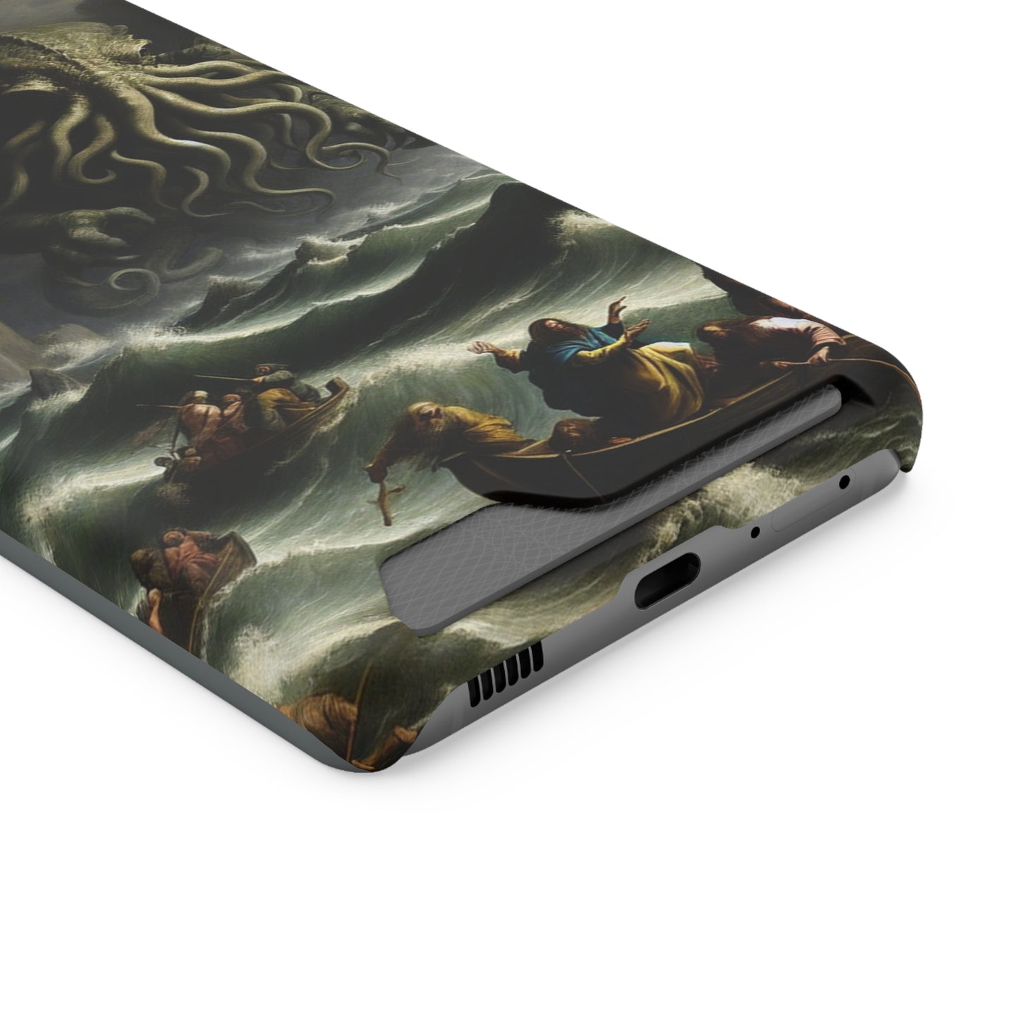 Cthulhu in the Storm Phone Case with Card Holder - GALAXY