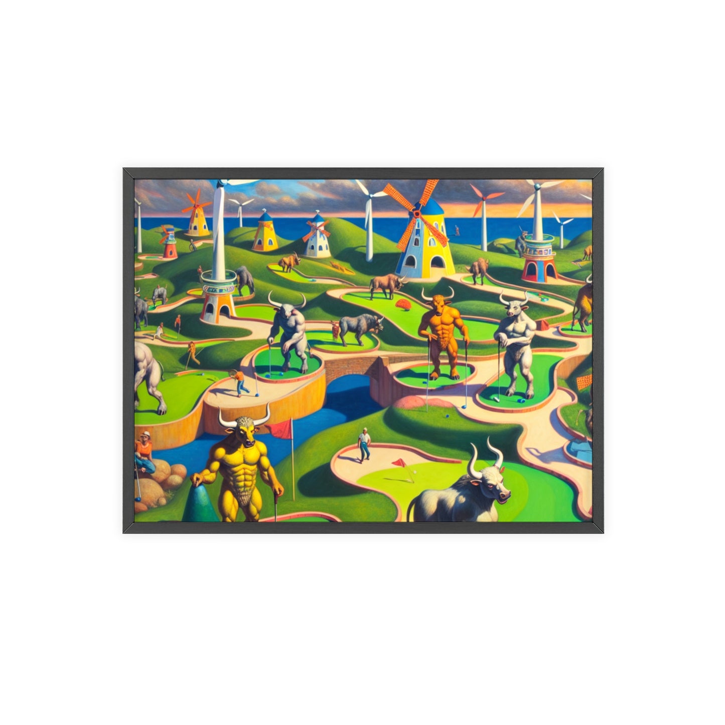 Framed Mini-taur Golf Poster
