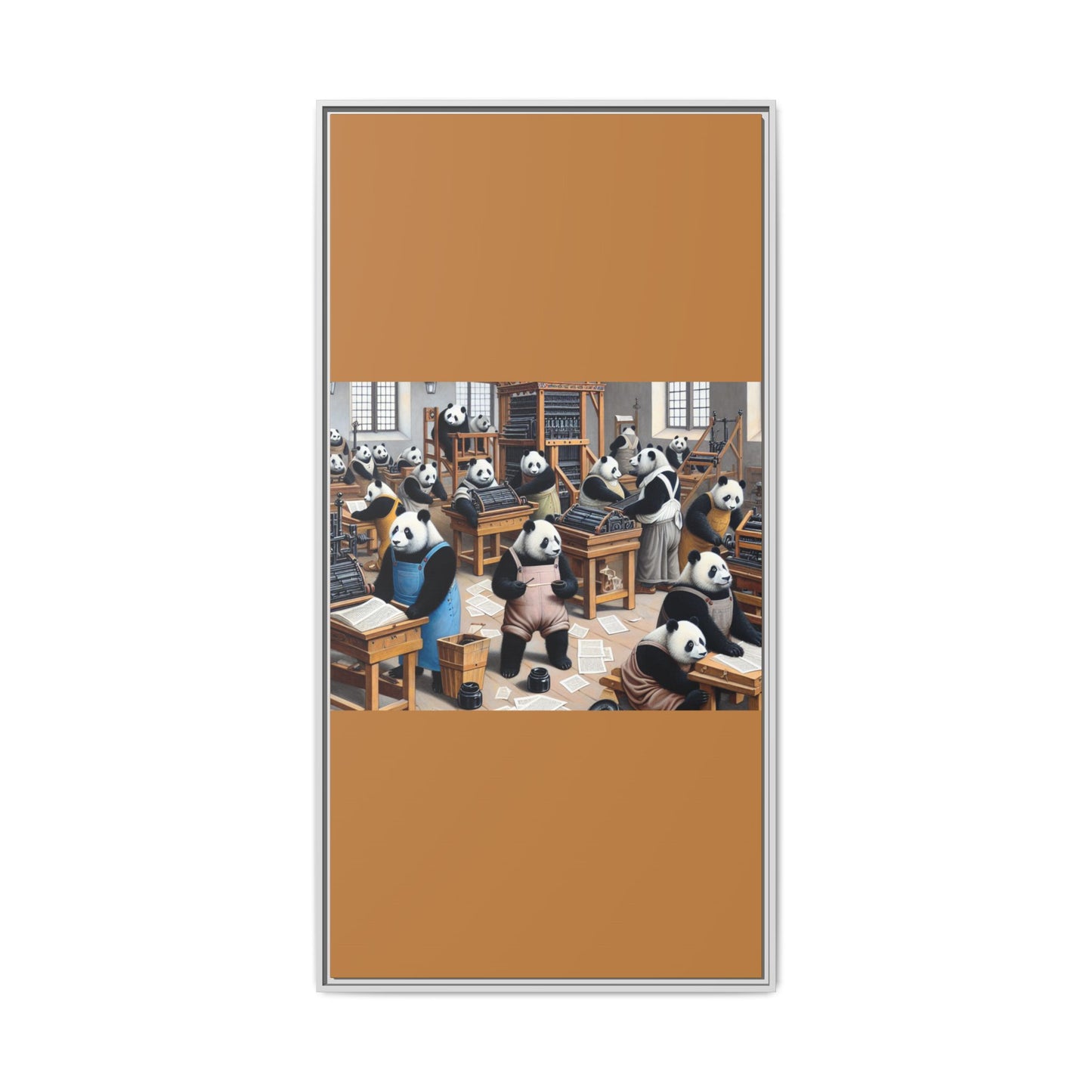 Printing Pandamonium Canvas, Framed (Multi-color)