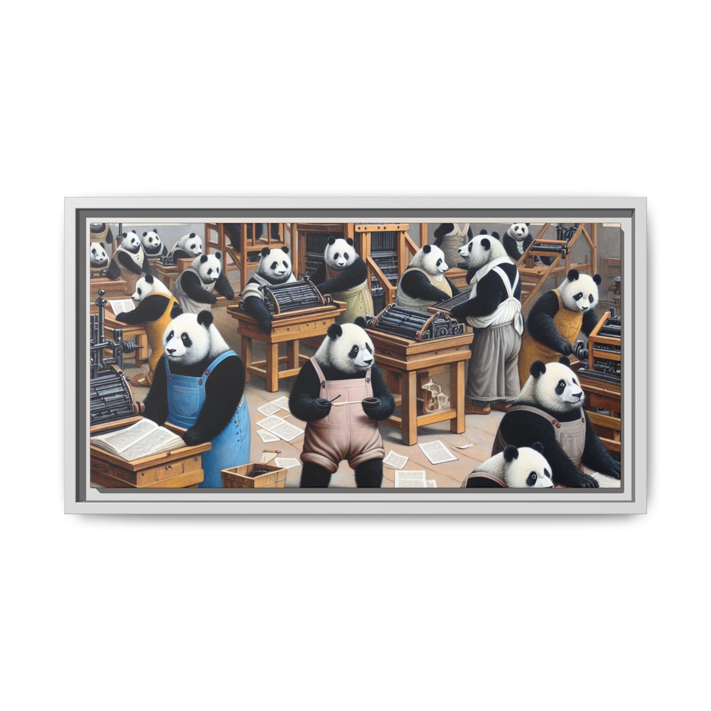 Printing Pandamonium Canvas, Framed (Multi-color)