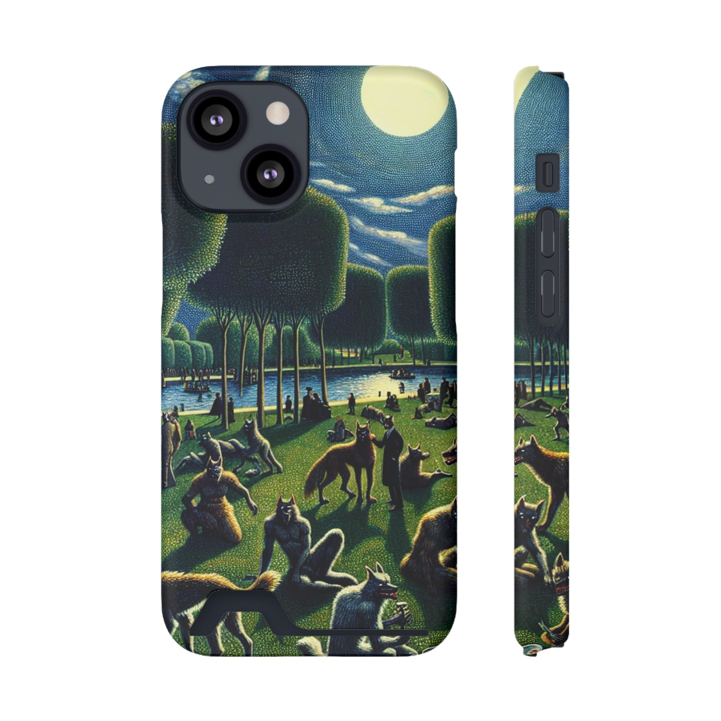 Werewolves at the Waterfront Phone Case with Card Holder - IPHONE