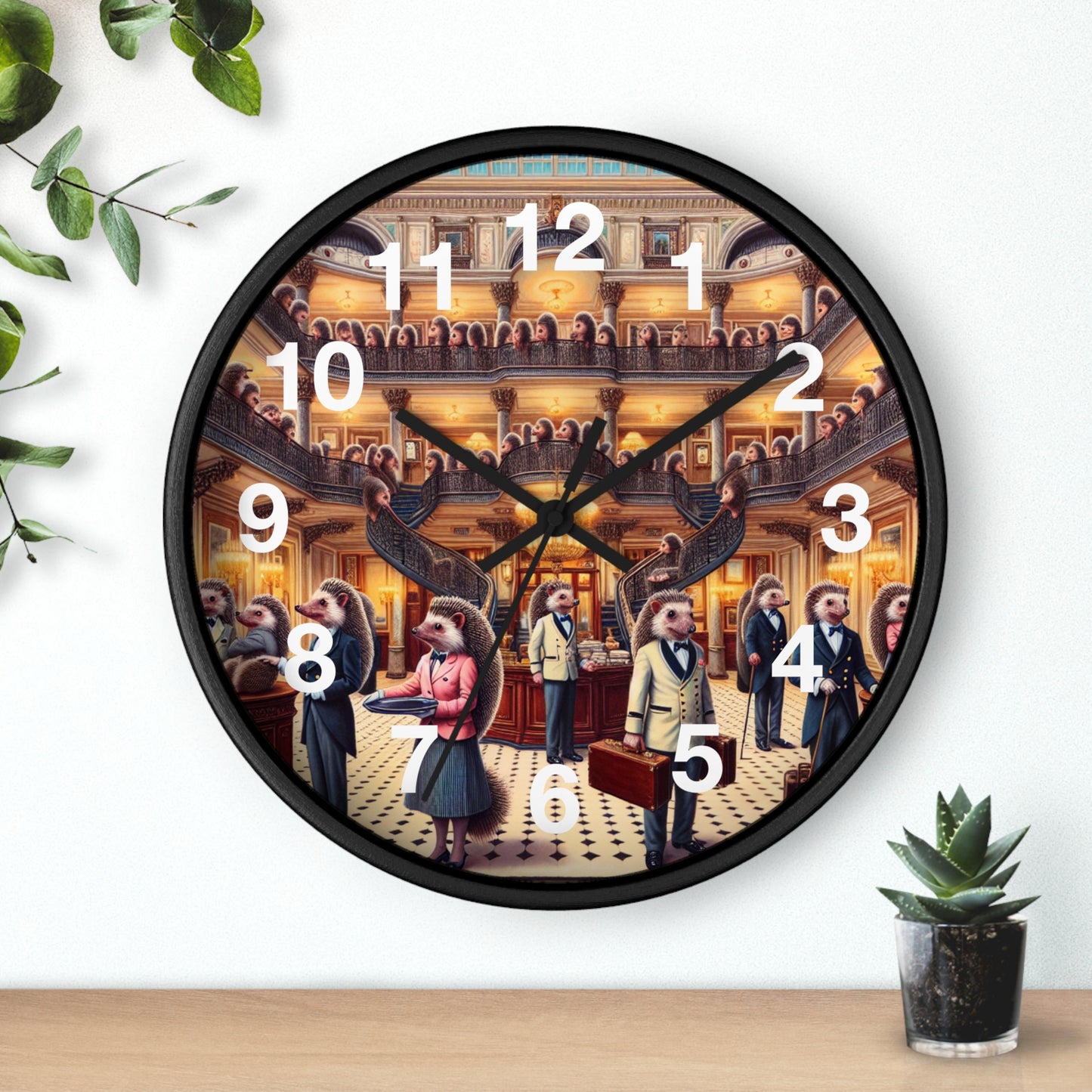 Hedgehog Hotel Wall Clock