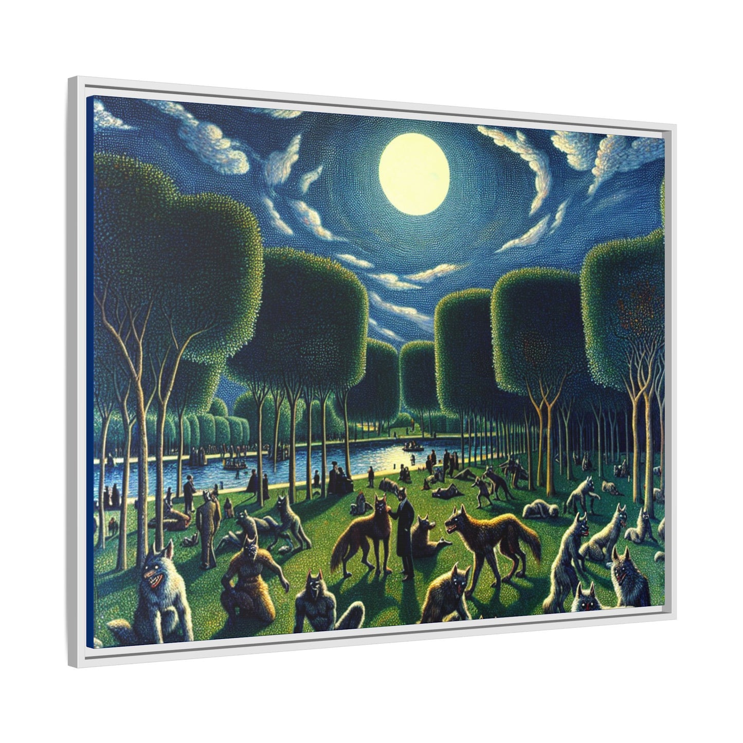 Werewolves at the Waterfront Canvas, Framed (Multi-color)