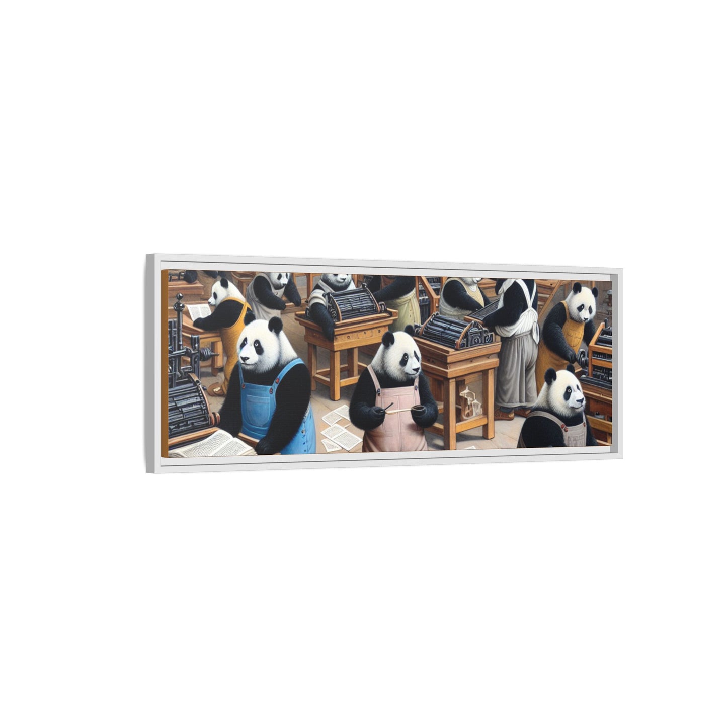 Printing Pandamonium Canvas, Framed (Multi-color)